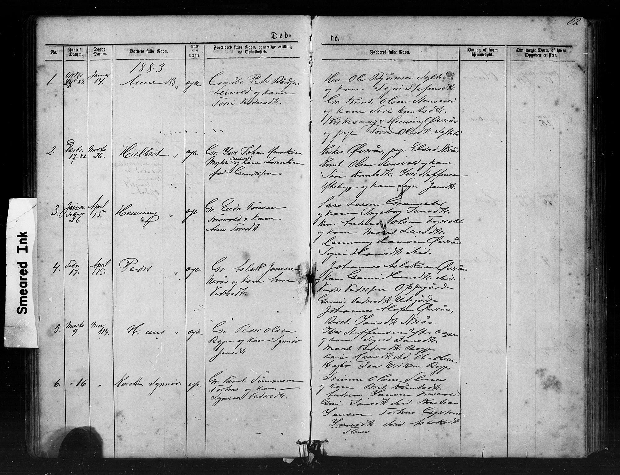 Ministerialprotokoller, klokkerbøker og fødselsregistre - Møre og Romsdal, SAT/A-1454/552/L0638: Parish register (copy) no. 552C01, 1867-1902, p. 62