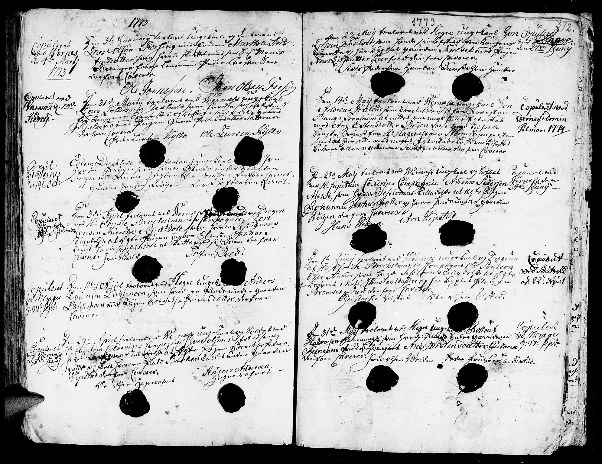 Ministerialprotokoller, klokkerbøker og fødselsregistre - Nord-Trøndelag, SAT/A-1458/709/L0057: Parish register (official) no. 709A05, 1755-1780, p. 372
