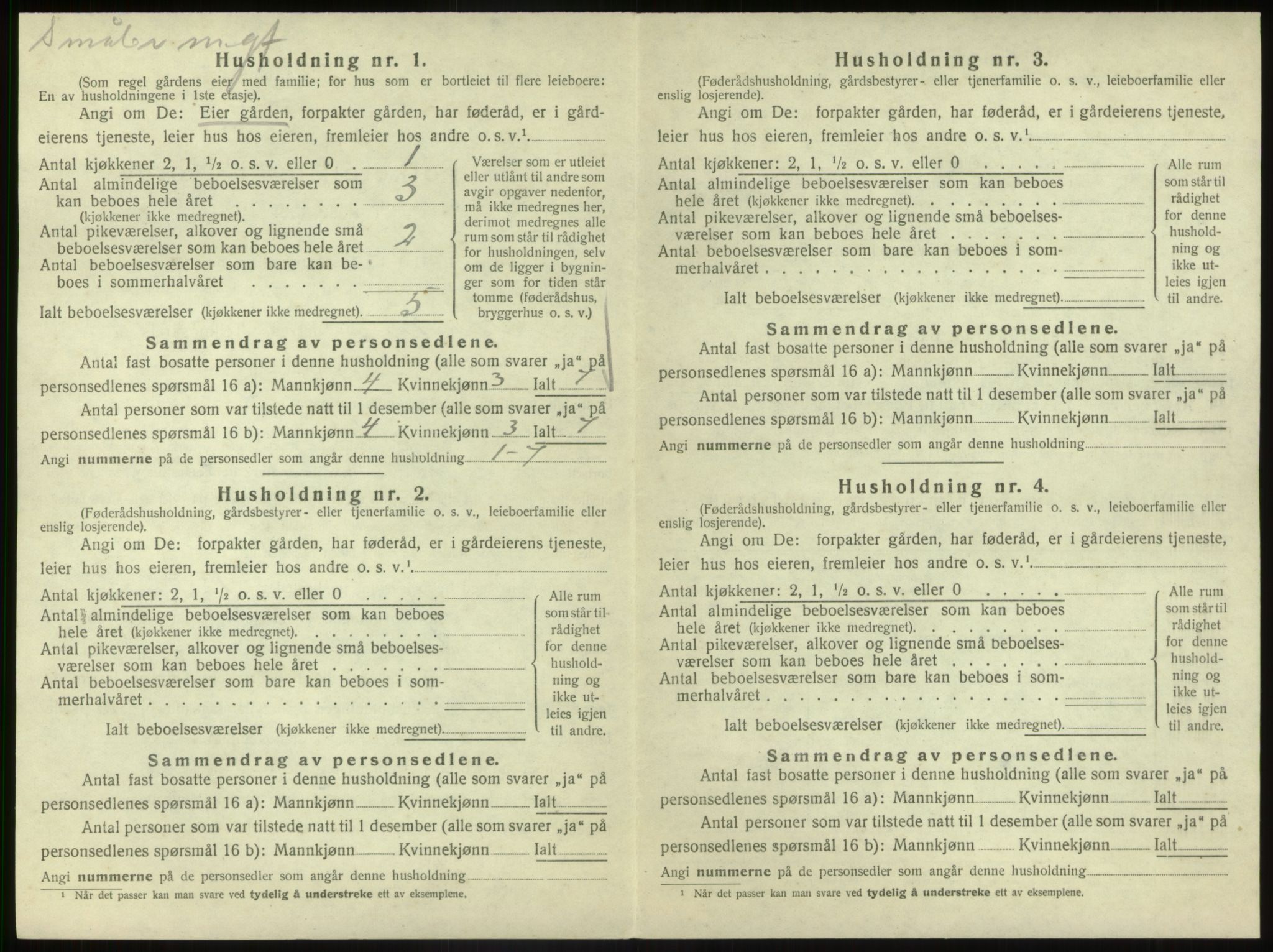 SAB, 1920 census for Vevring, 1920, p. 176