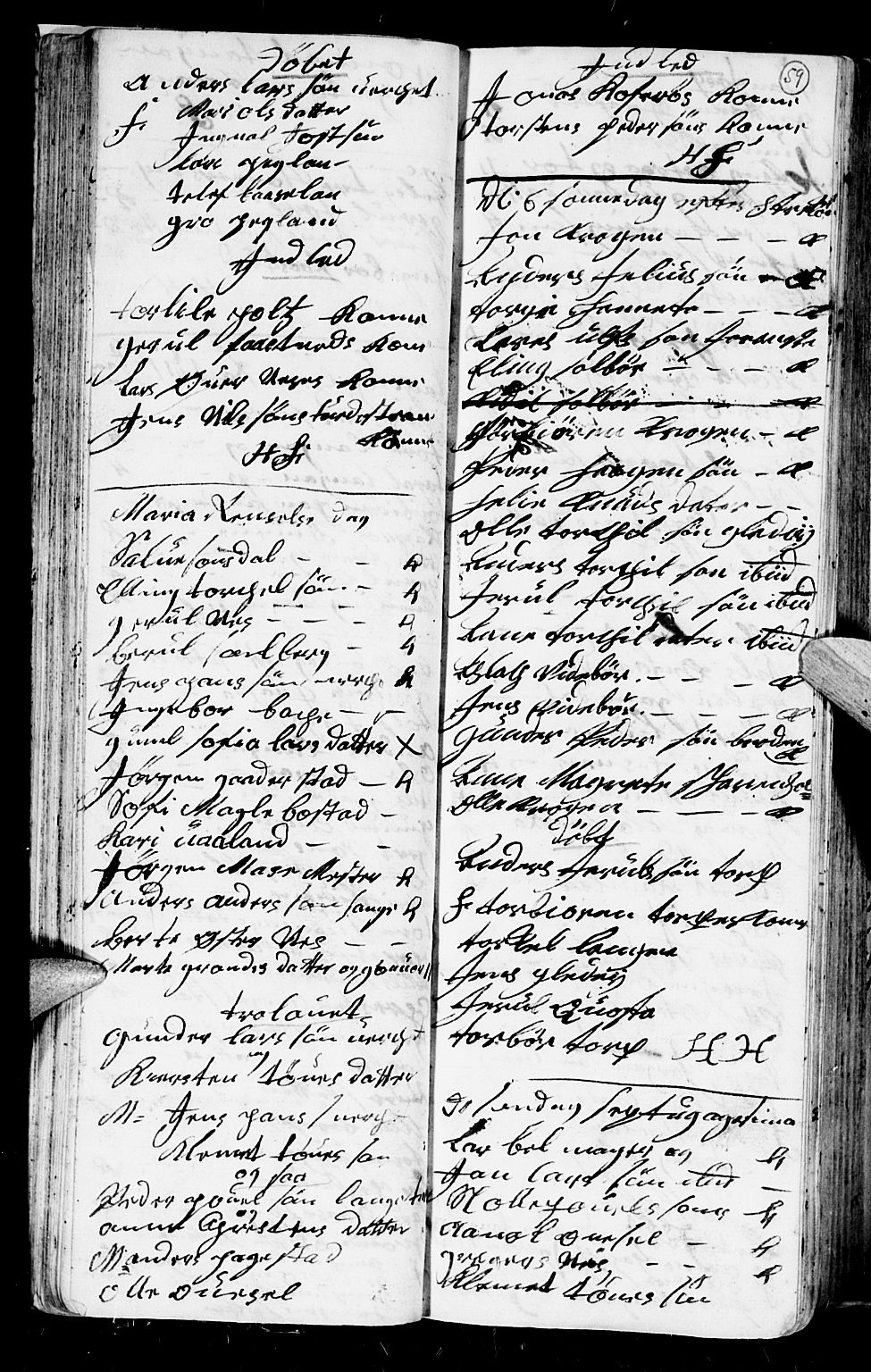Holt sokneprestkontor, SAK/1111-0021/F/Fb/L0004: Parish register (copy) no. B 4, 1730-1746, p. 59
