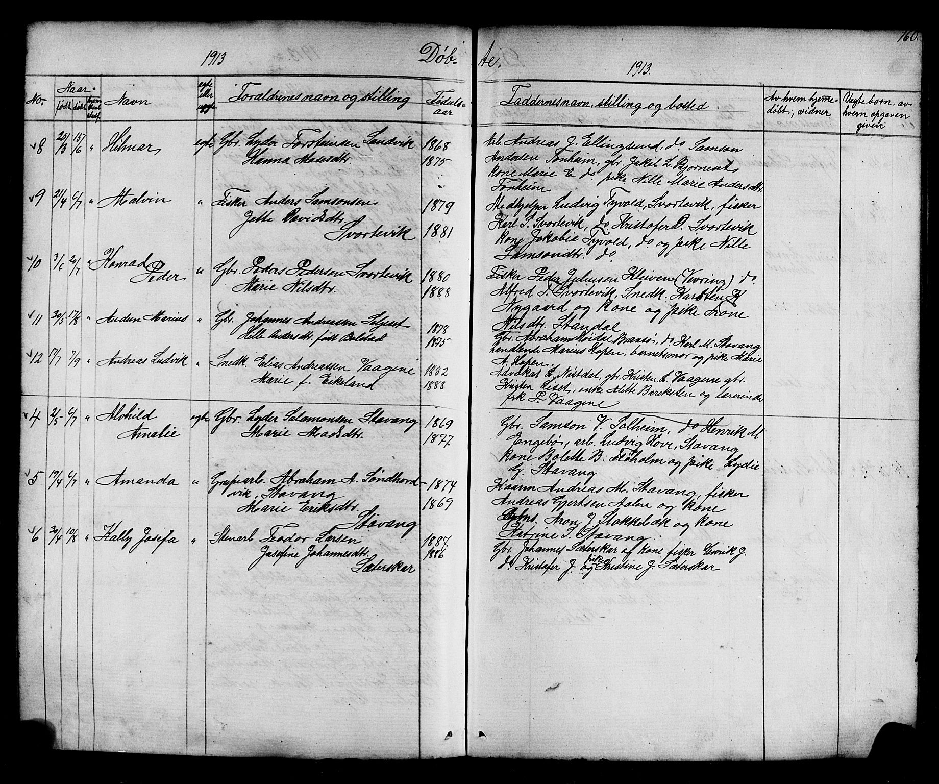 Kinn sokneprestembete, AV/SAB-A-80801/H/Hab/Habc/L0002: Parish register (copy) no. C 2, 1869-1918, p. 160