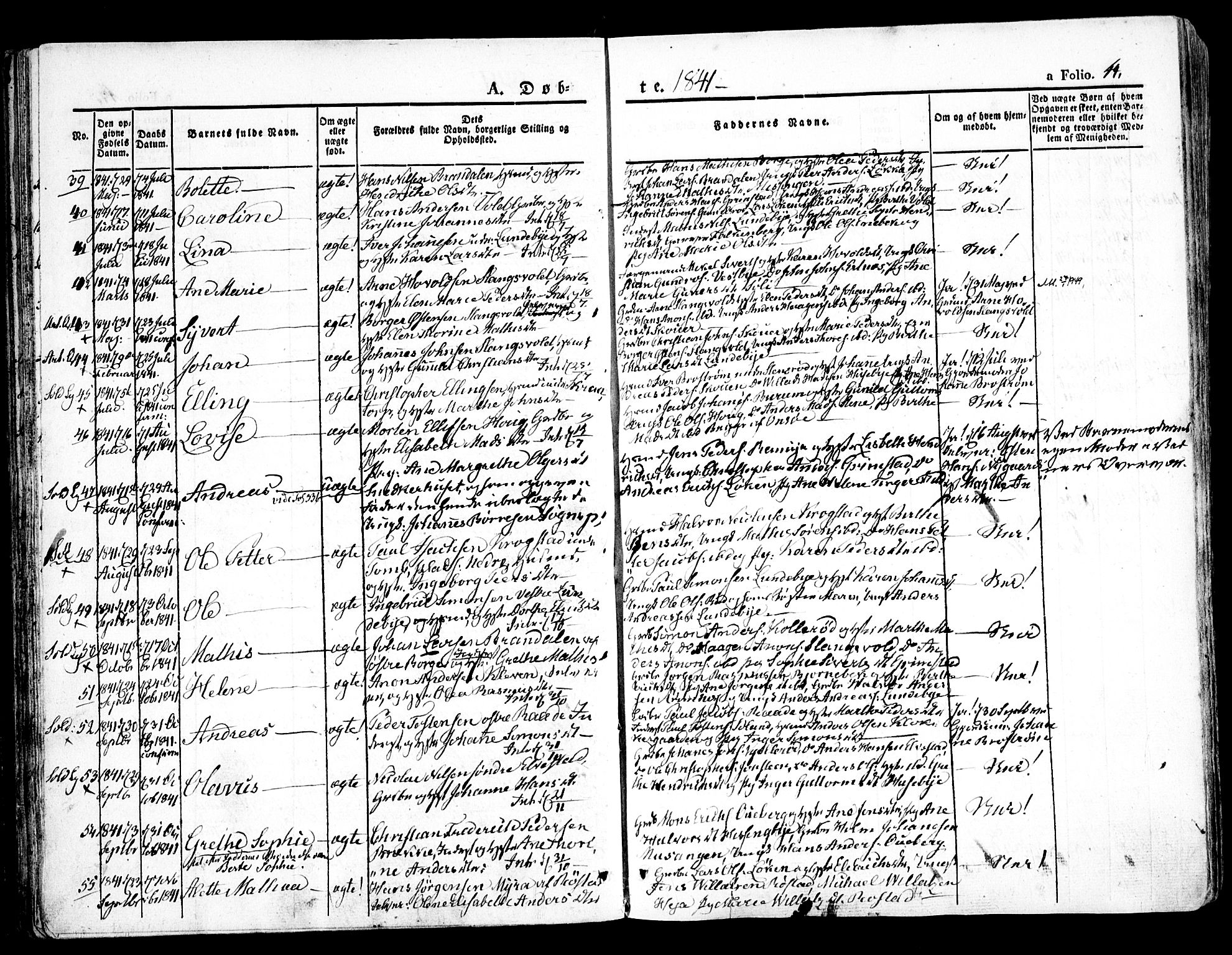 Råde prestekontor kirkebøker, SAO/A-2009/F/Fa/L0005: Parish register (official) no. 5, 1830-1853, p. 44