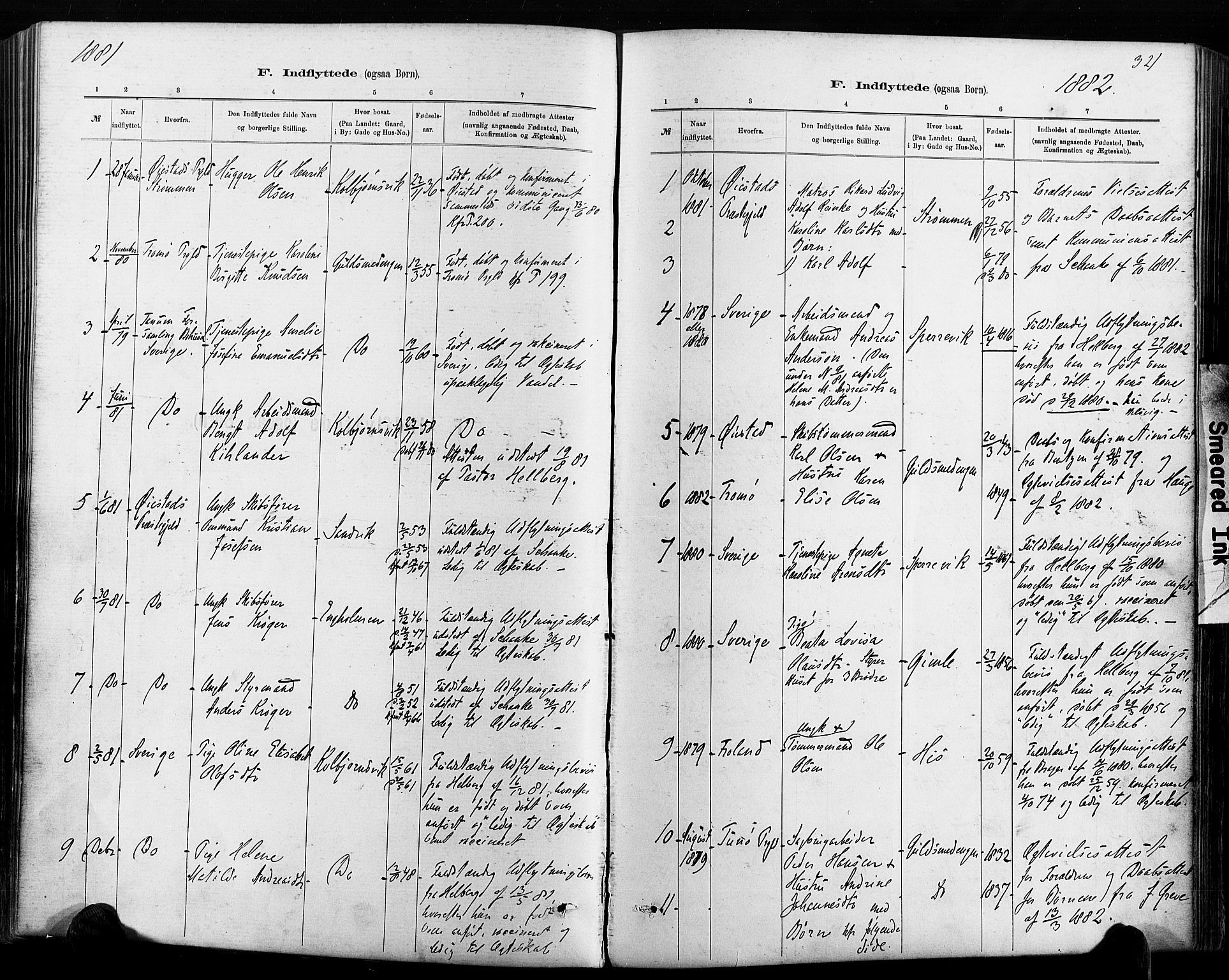 Hisøy sokneprestkontor, SAK/1111-0020/F/Fa/L0003: Parish register (official) no. A 3, 1881-1894, p. 321