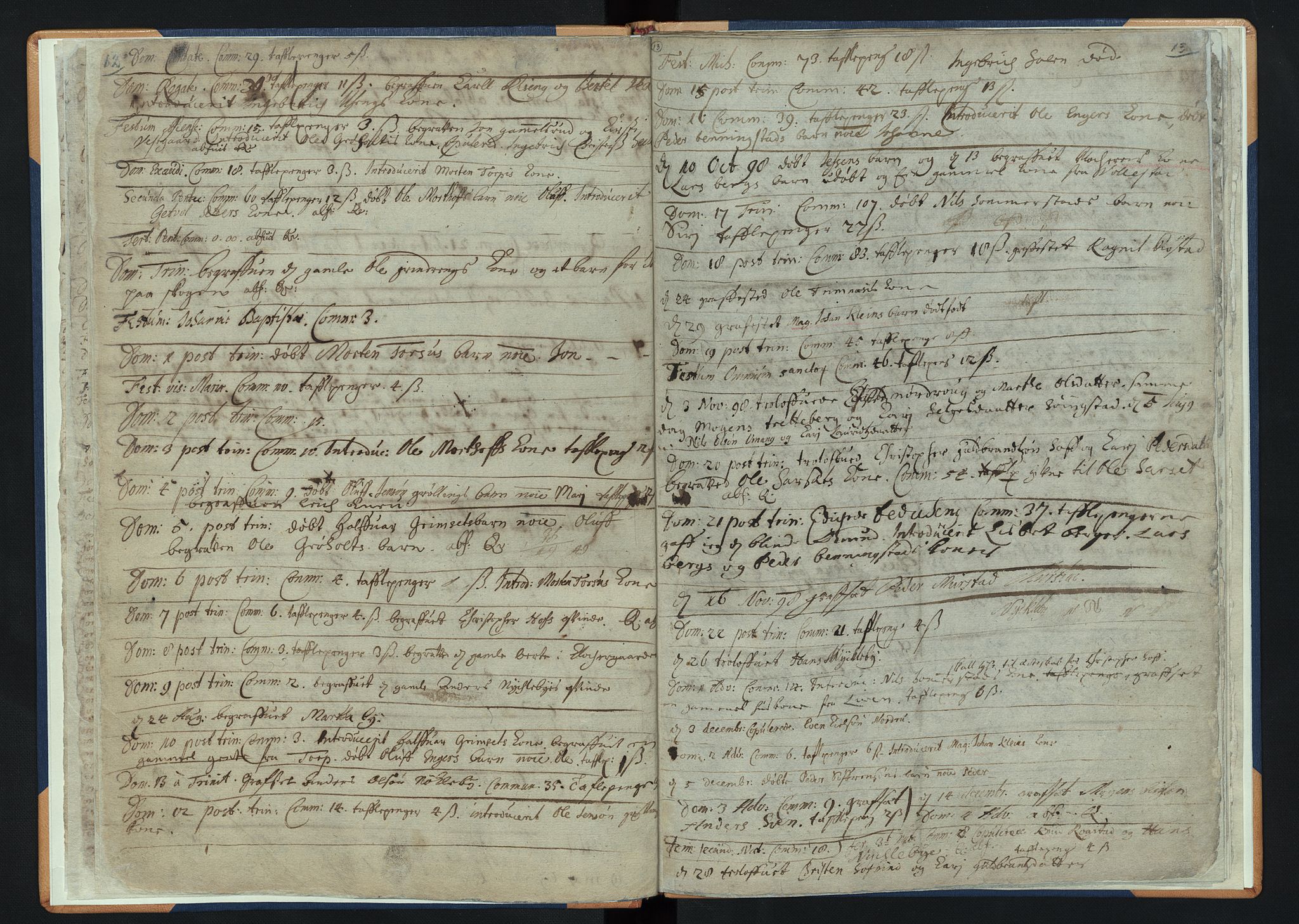 Løten prestekontor, SAH/PREST-022/K/Ka/L0001: Parish register (official) no. 1, 1694-1711, p. 12-13