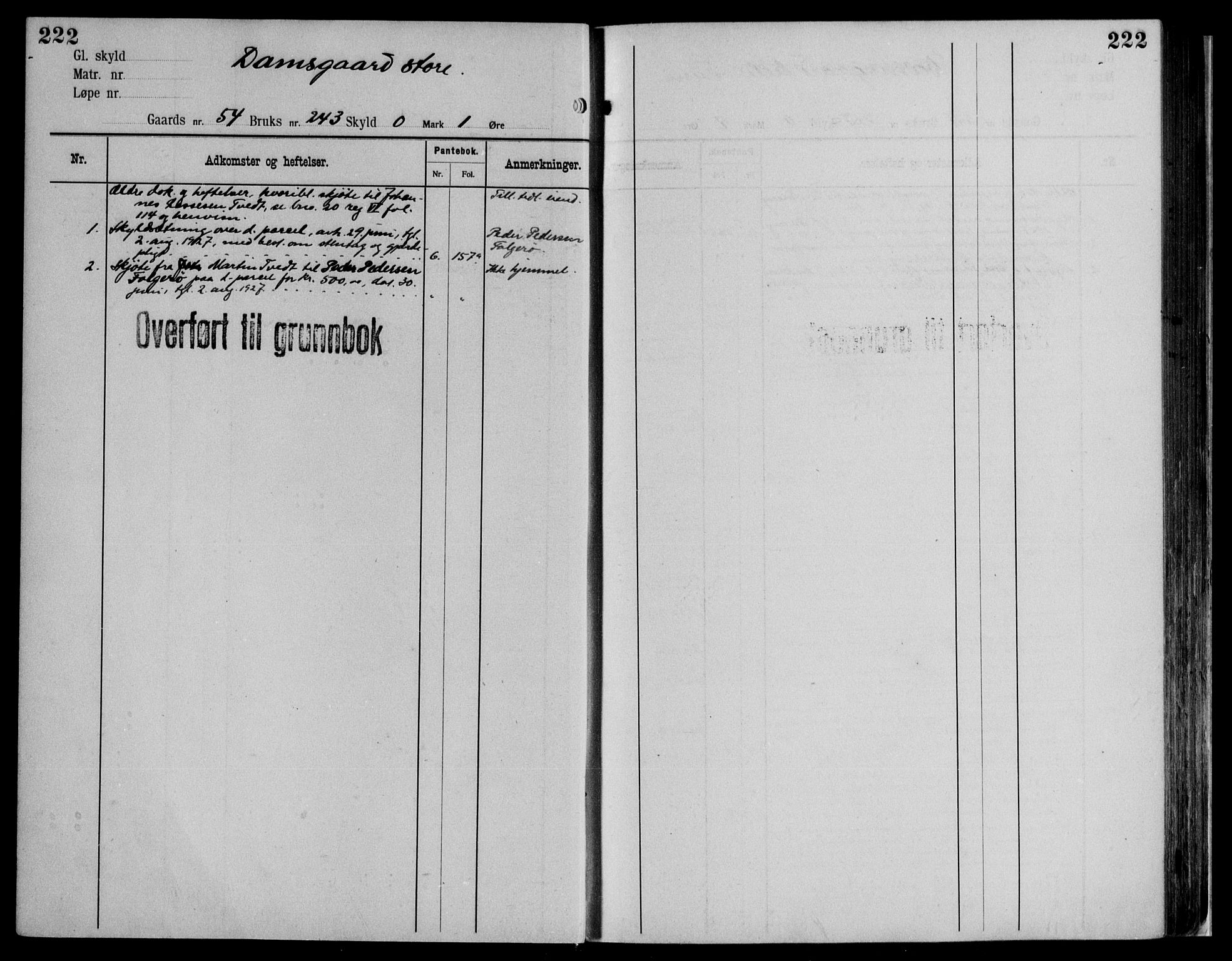 Midhordland sorenskriveri, AV/SAB-A-3001/1/G/Ga/Gab/L0116: Mortgage register no. II.A.b.116, p. 222