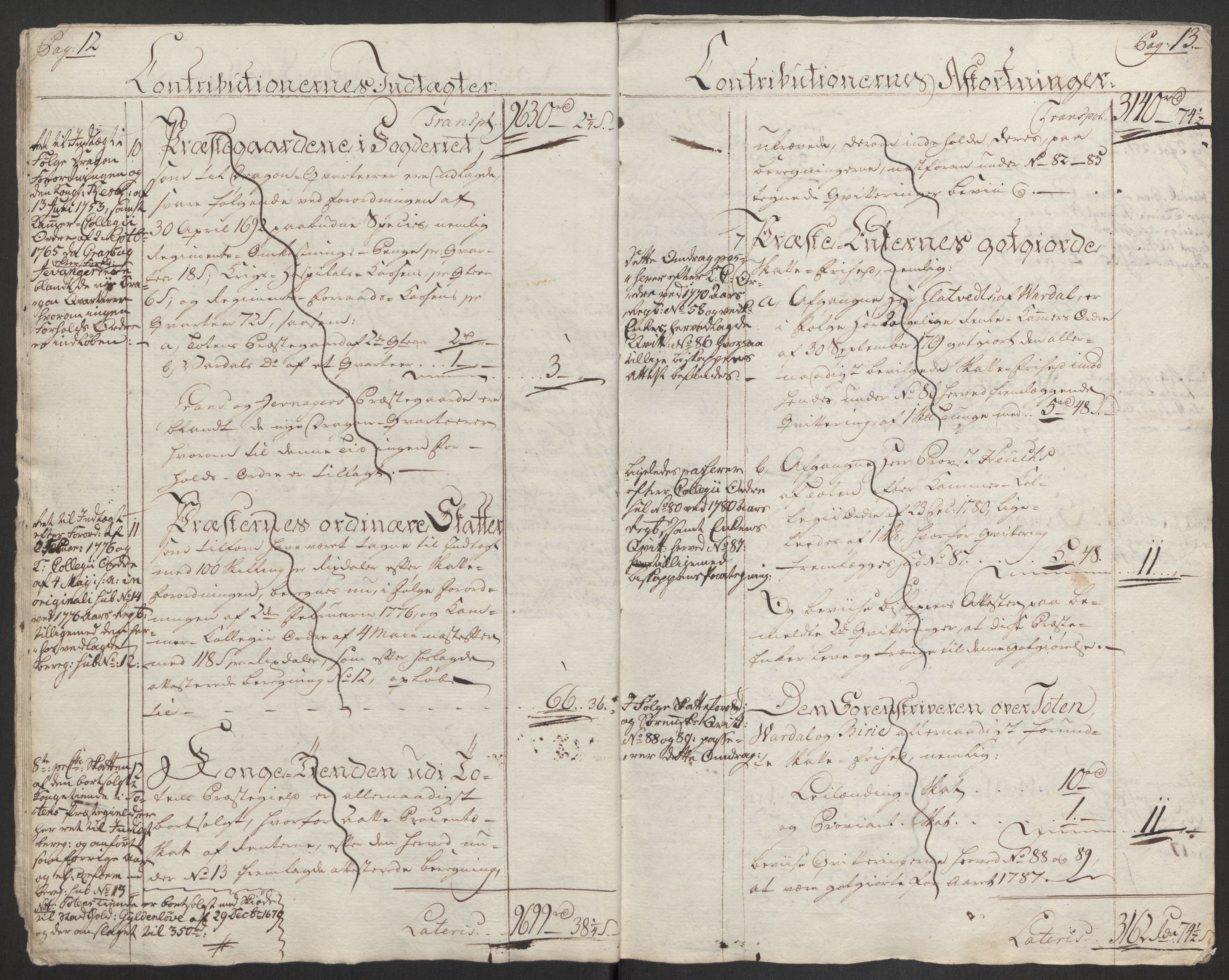 Rentekammeret inntil 1814, Reviderte regnskaper, Fogderegnskap, AV/RA-EA-4092/R19/L1374: Fogderegnskap Toten, Hadeland og Vardal, 1787, p. 9