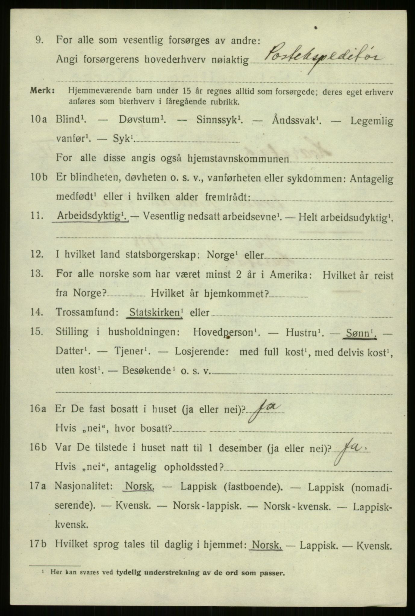 SATØ, 1920 census for Harstad, 1920, p. 5159