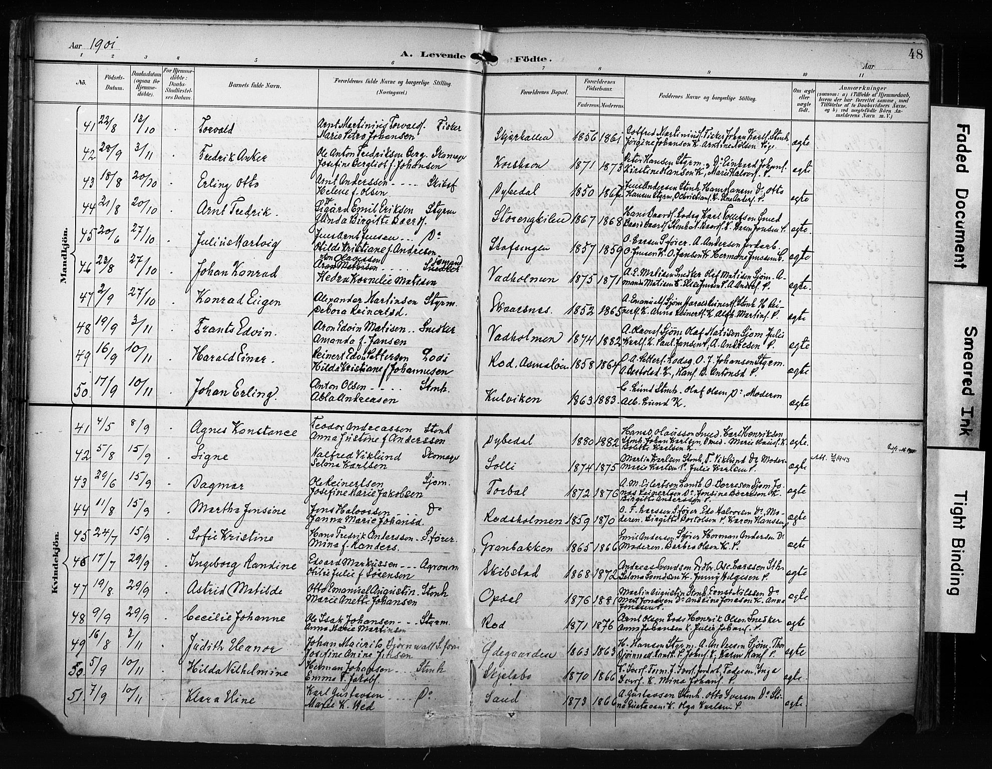 Hvaler prestekontor Kirkebøker, AV/SAO-A-2001/F/Fa/L0009: Parish register (official) no. I 9, 1895-1906, p. 48