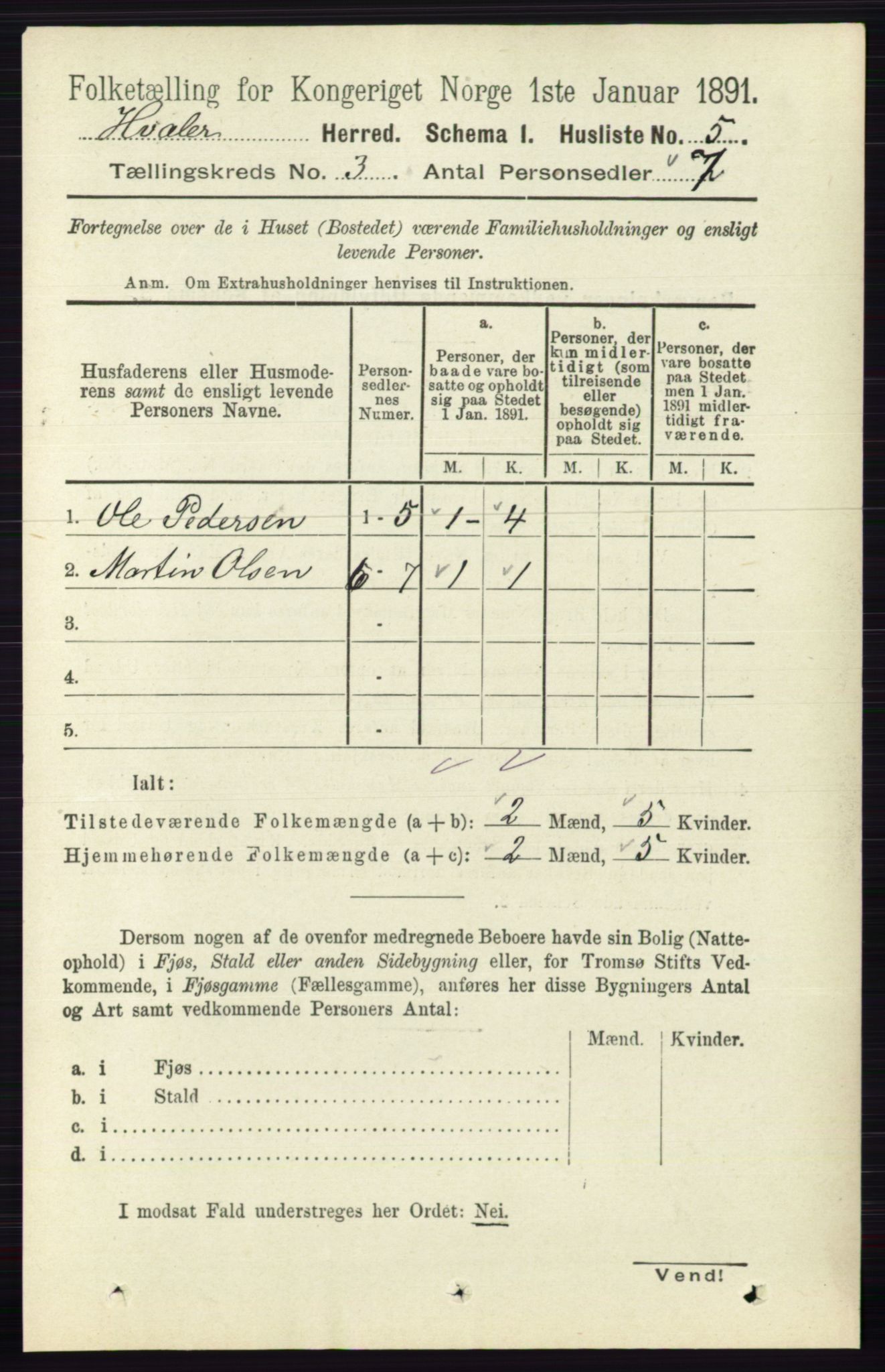 RA, 1891 census for 0111 Hvaler, 1891, p. 1744