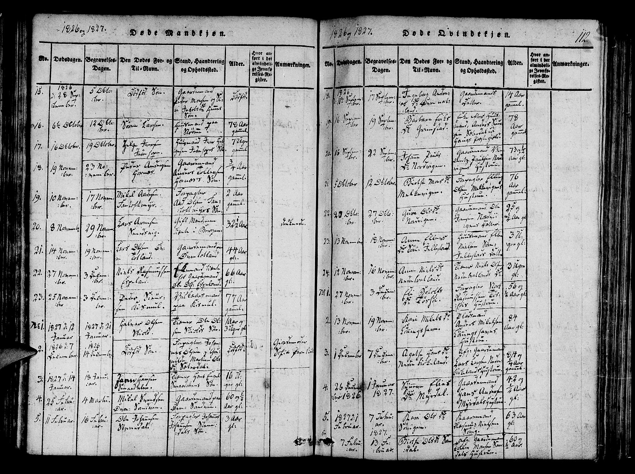Fana Sokneprestembete, SAB/A-75101/H/Haa/Haaa/L0007: Parish register (official) no. A 7, 1816-1828, p. 112