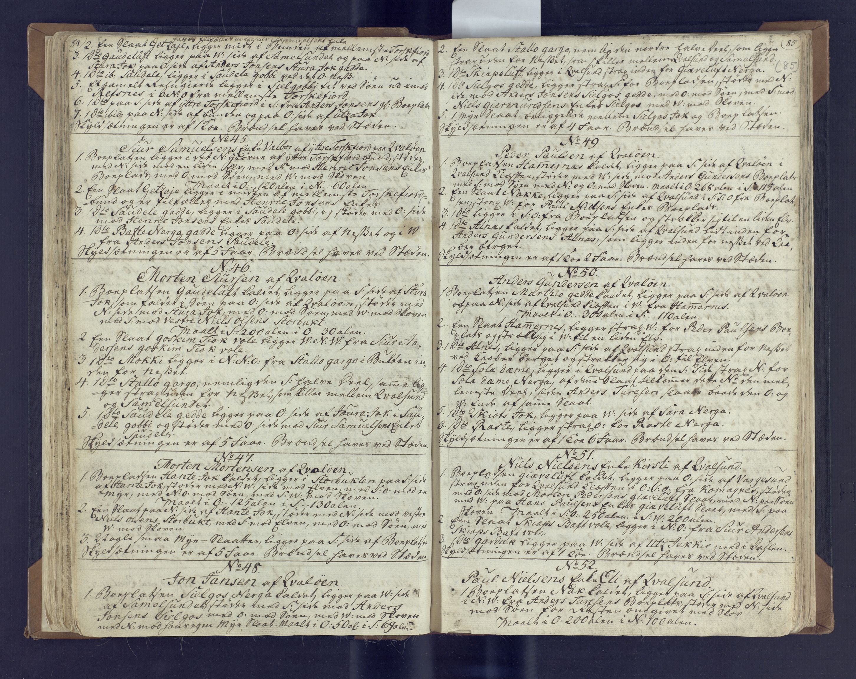 Fylkesmannen i Finnmark, SATØ/S-1120/1Coa/L2882: Landmålerprotokoll (i nærmagasinet/skannet), 1776-1845, p. 46