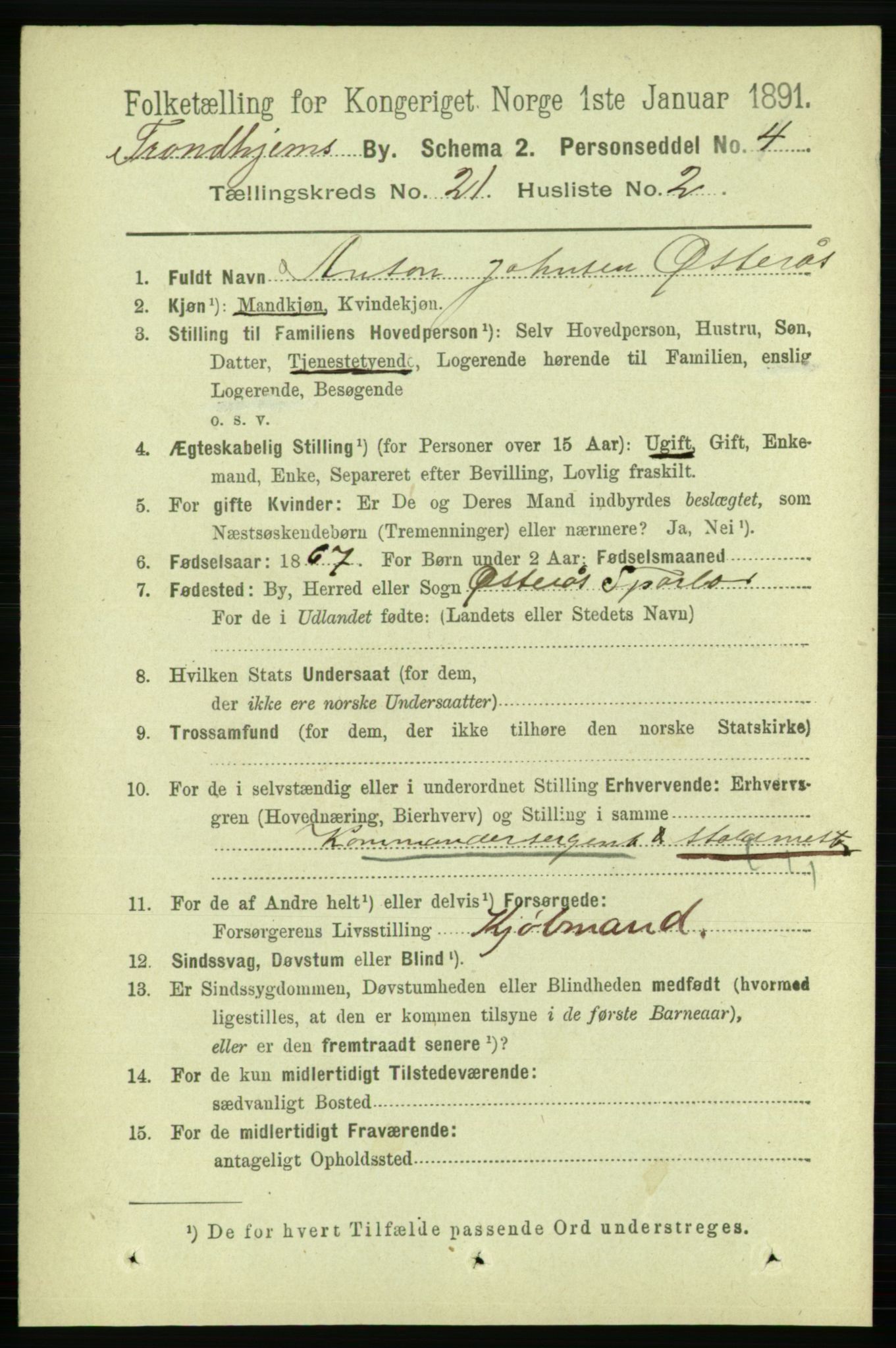 RA, 1891 census for 1601 Trondheim, 1891, p. 15882