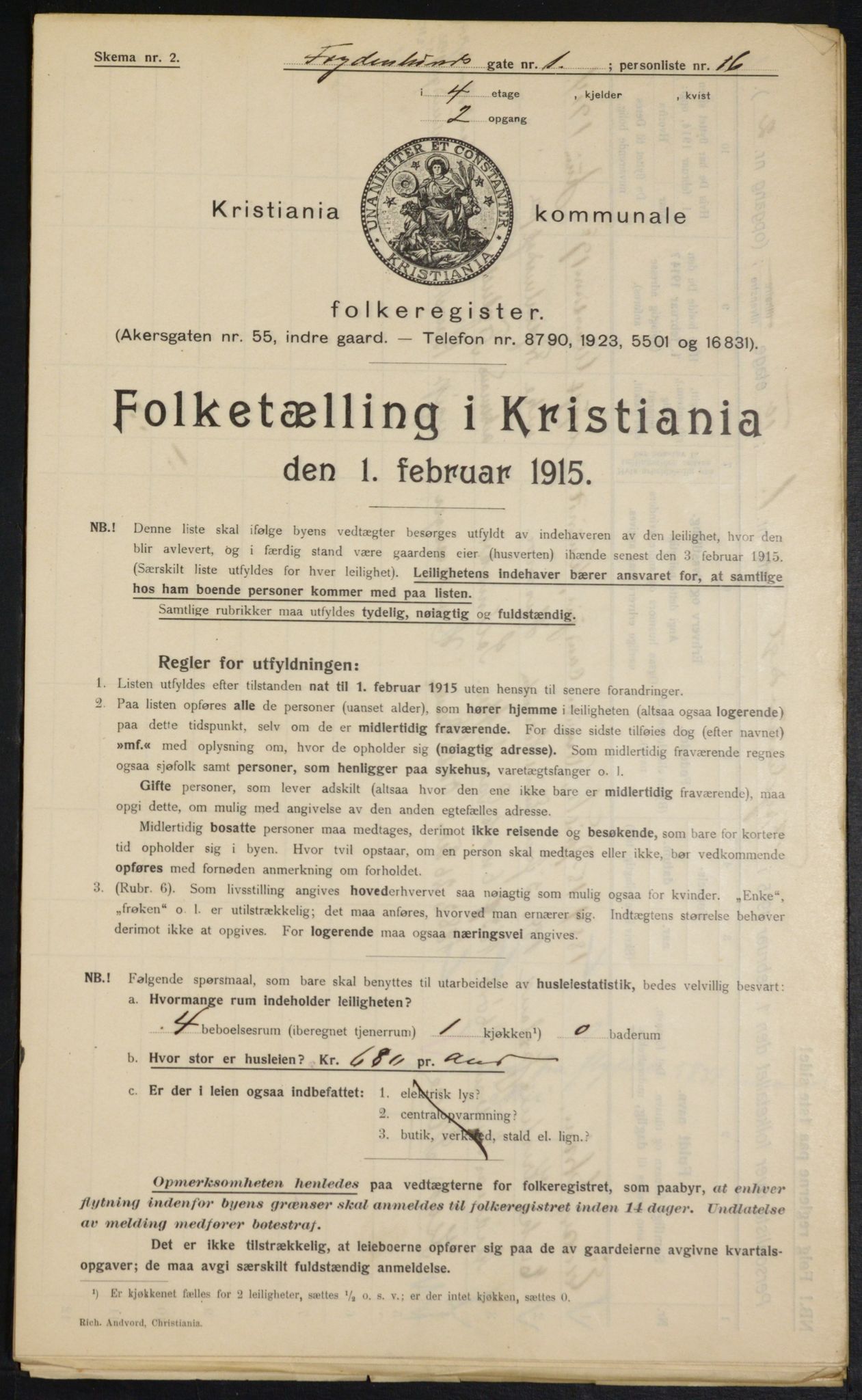 OBA, Municipal Census 1915 for Kristiania, 1915, p. 27632
