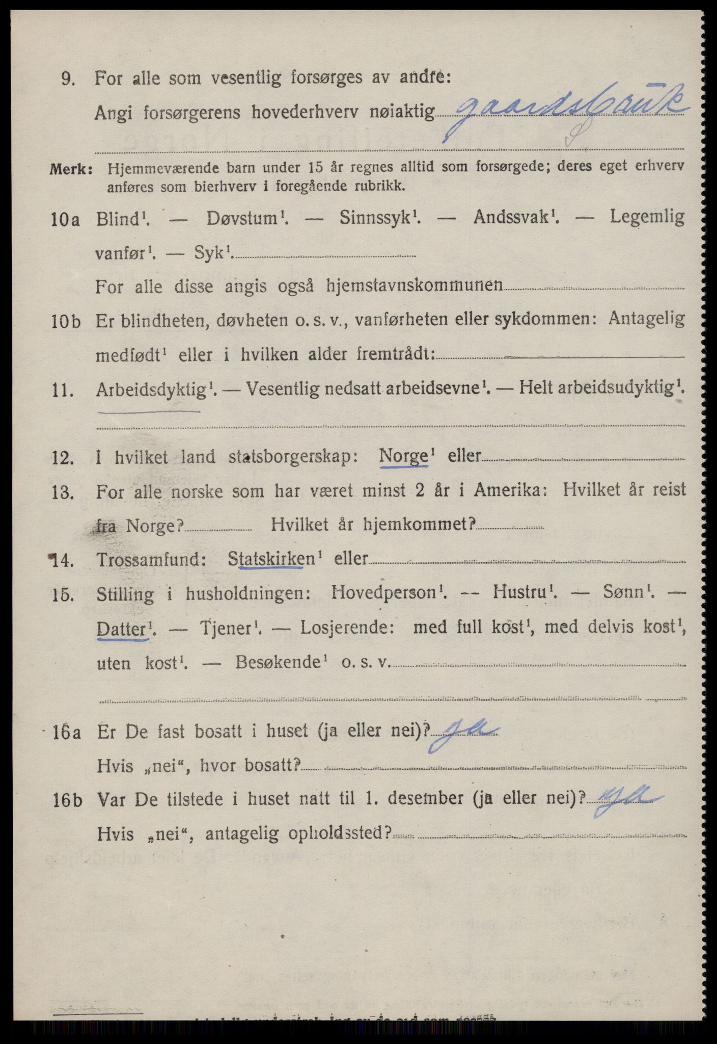 SAT, 1920 census for Hareid, 1920, p. 4454