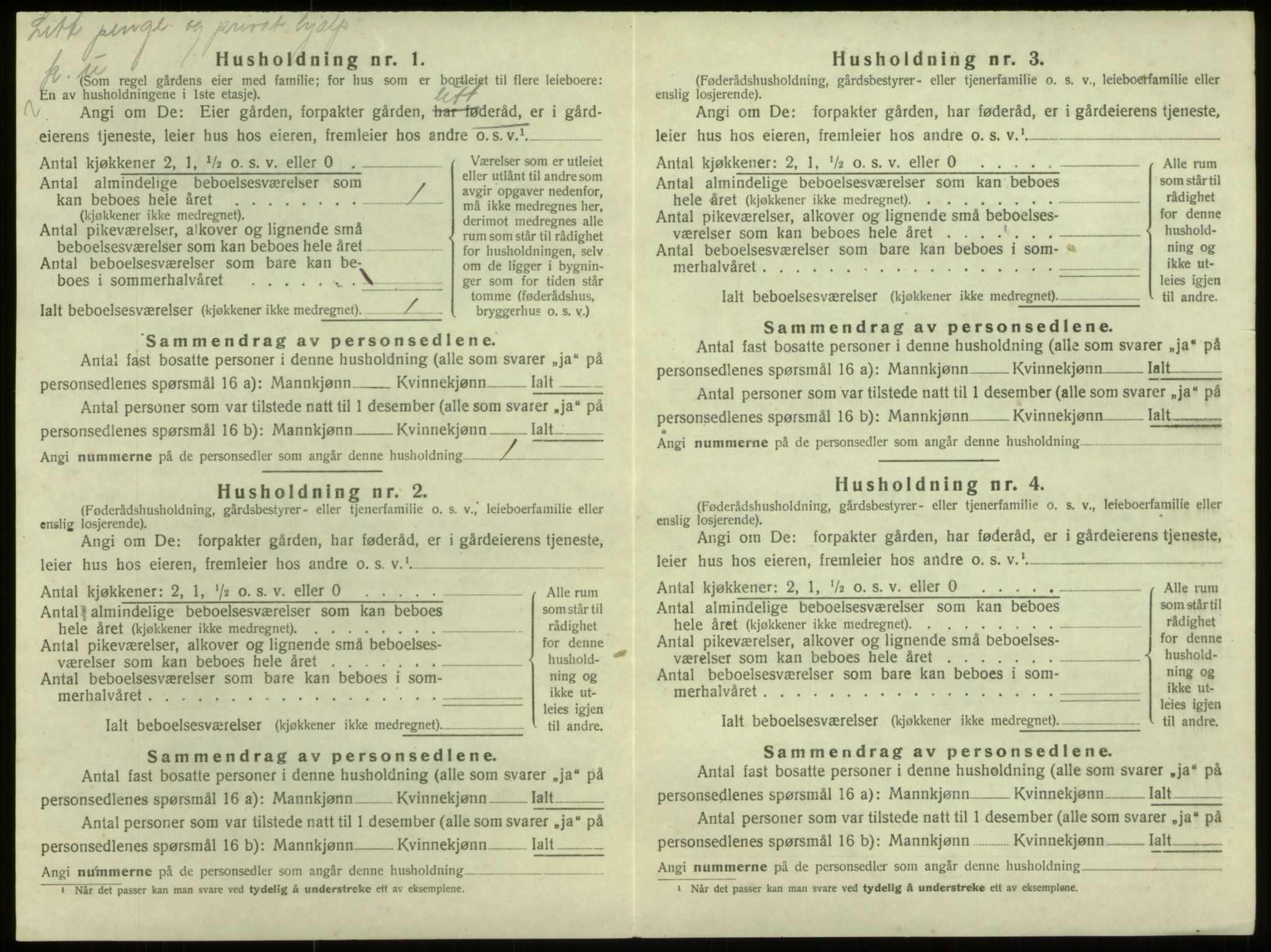 SAB, 1920 census for Selje, 1920, p. 1152