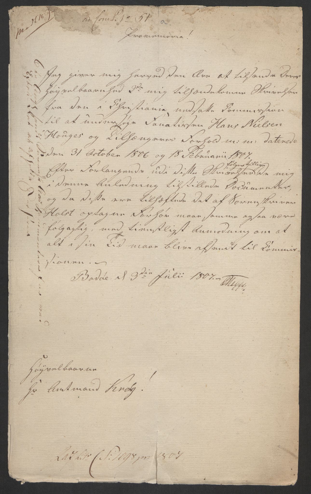 Justisdepartementet, Kommisjon i saken mot Hans Nielsen Hauge 1804, AV/RA-S-1151/D/L0005: Hans Nielsen Hauges sak, 1813, p. 342