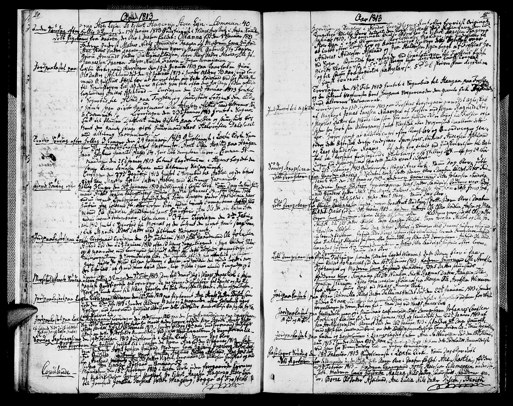 Ministerialprotokoller, klokkerbøker og fødselsregistre - Nord-Trøndelag, SAT/A-1458/713/L0111: Parish register (official) no. 713A03, 1812-1816, p. 24-25