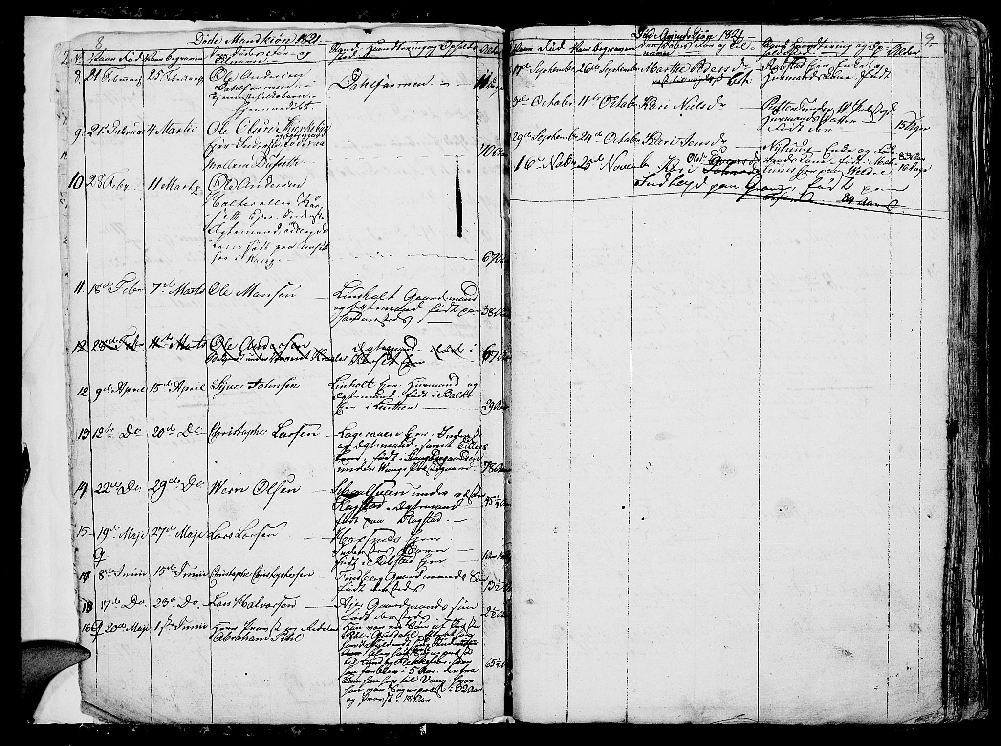 Vang prestekontor, Hedmark, AV/SAH-PREST-008/H/Ha/Hab/L0006: Parish register (copy) no. 6, 1819-1832, p. 8-9