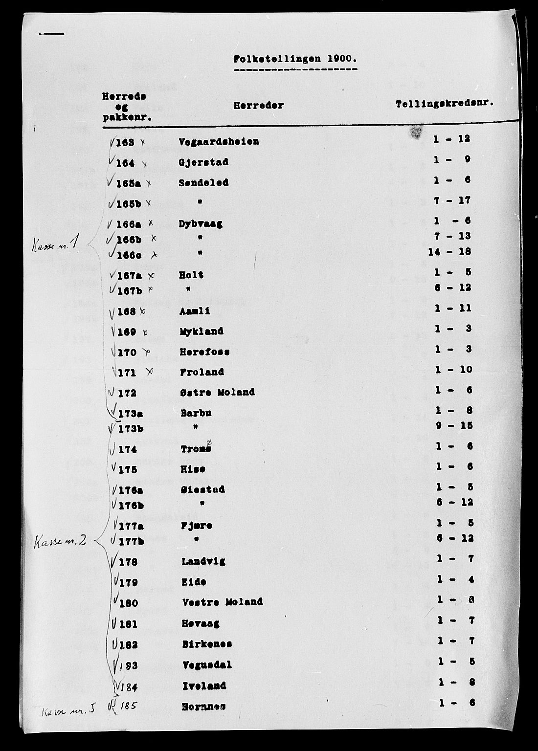 SAK, 1900 census for Froland, 1900, p. 42