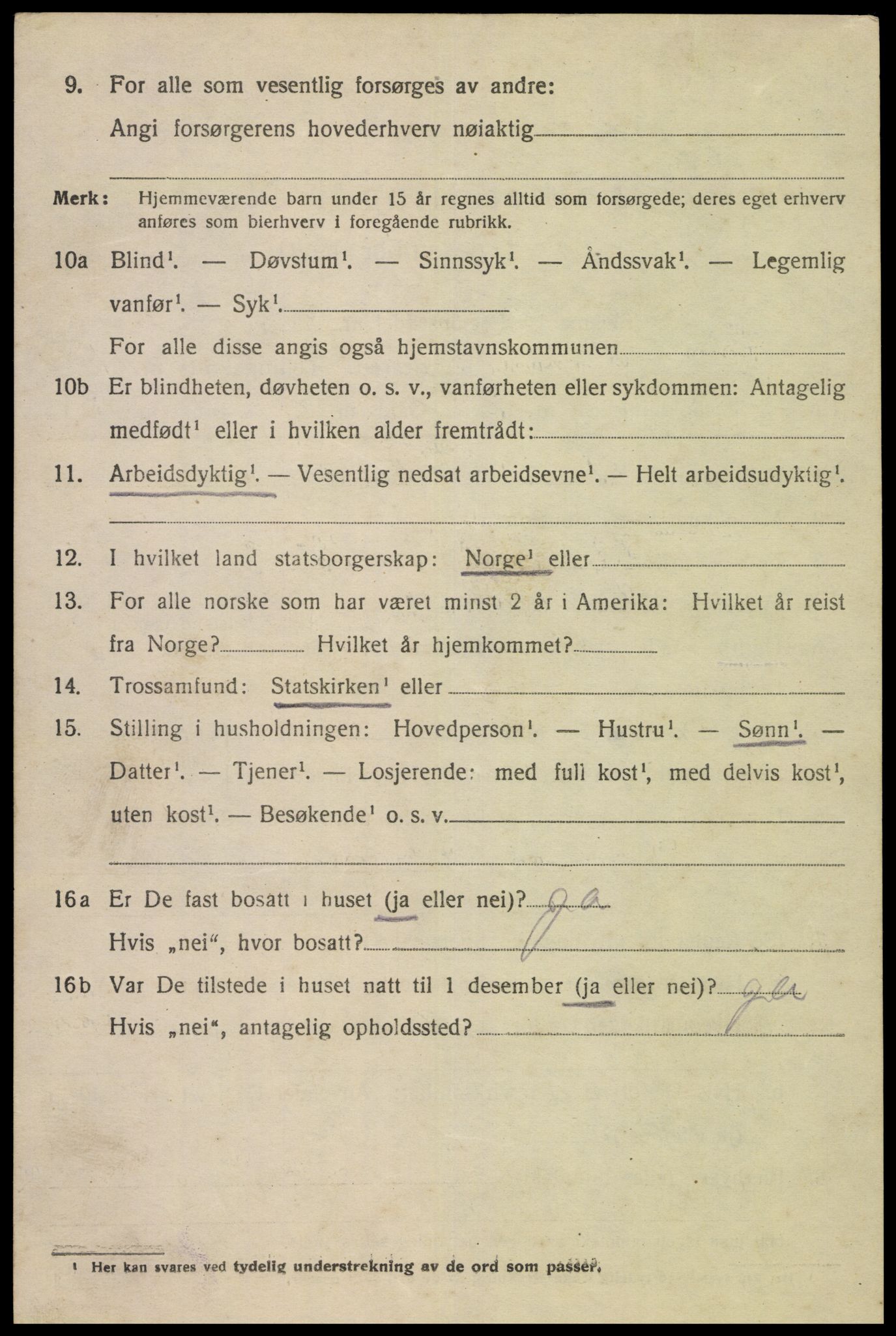 SAK, 1920 census for Øvre Sirdal, 1920, p. 336