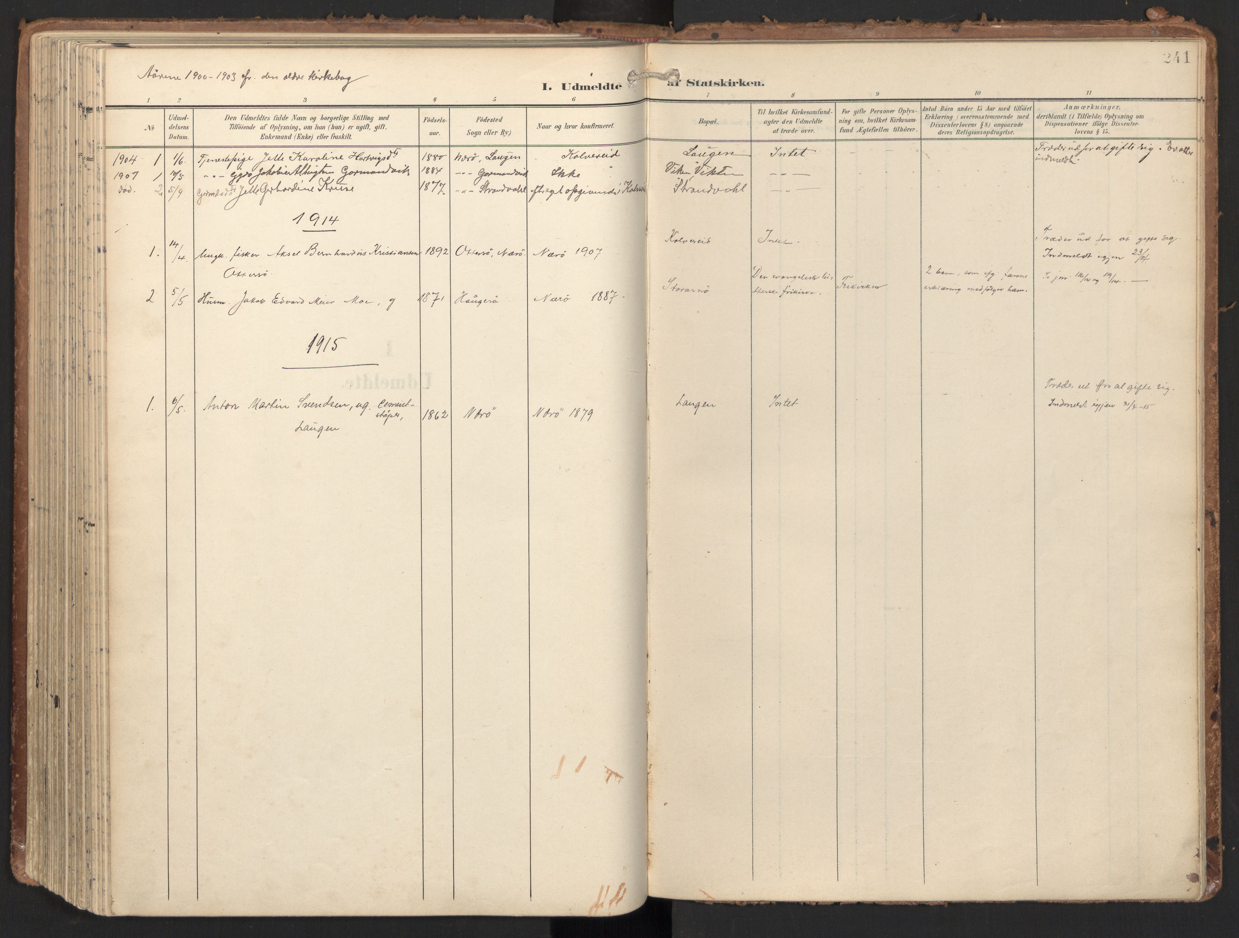 Ministerialprotokoller, klokkerbøker og fødselsregistre - Nord-Trøndelag, SAT/A-1458/784/L0677: Parish register (official) no. 784A12, 1900-1920, p. 241