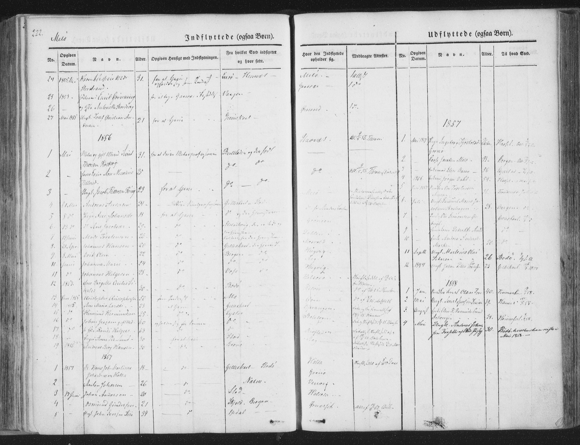 Ministerialprotokoller, klokkerbøker og fødselsregistre - Nordland, AV/SAT-A-1459/841/L0604: Parish register (official) no. 841A09 /2, 1845-1862, p. 222