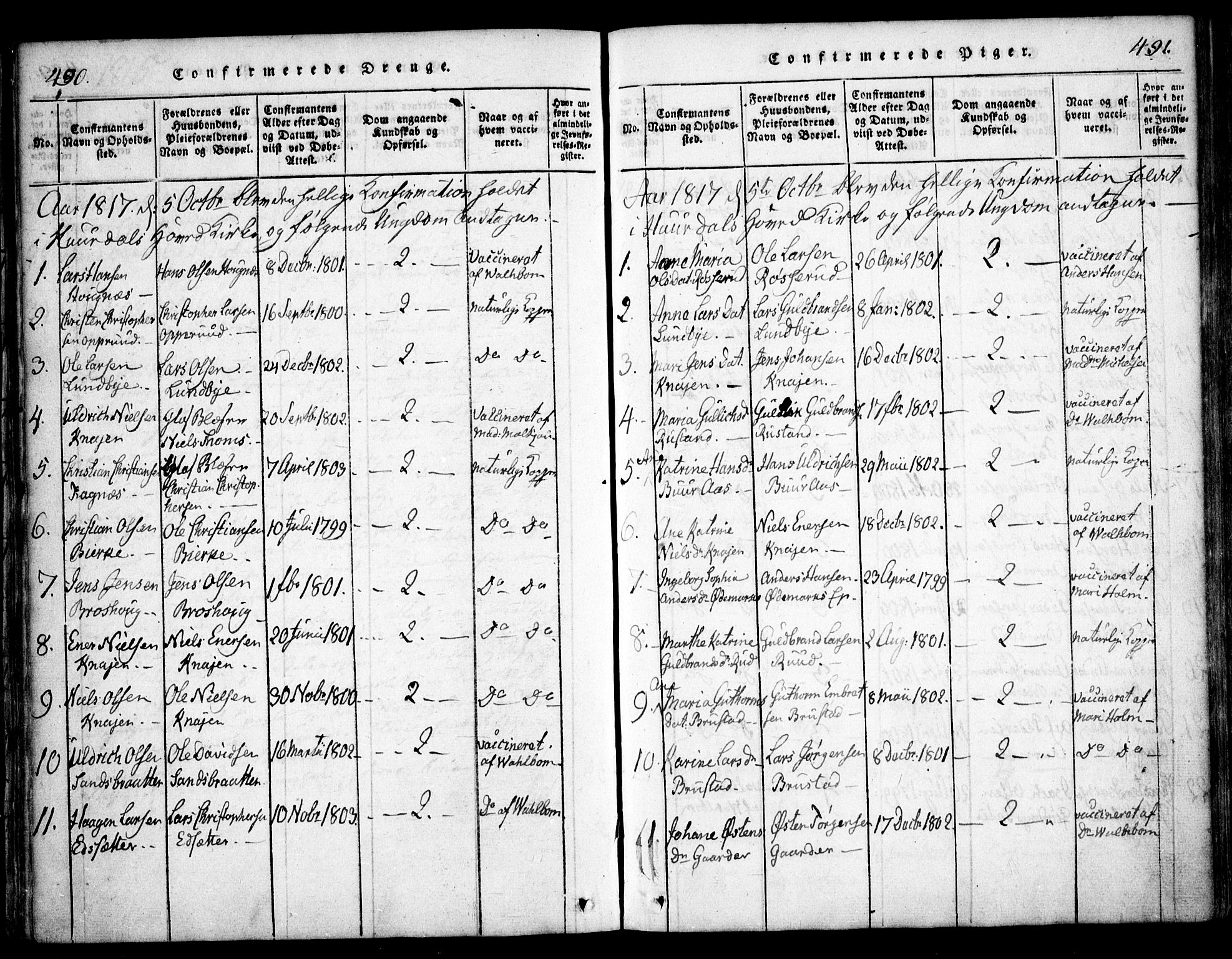 Hurdal prestekontor Kirkebøker, AV/SAO-A-10889/F/Fa/L0003: Parish register (official) no. I 3, 1815-1828, p. 490-491