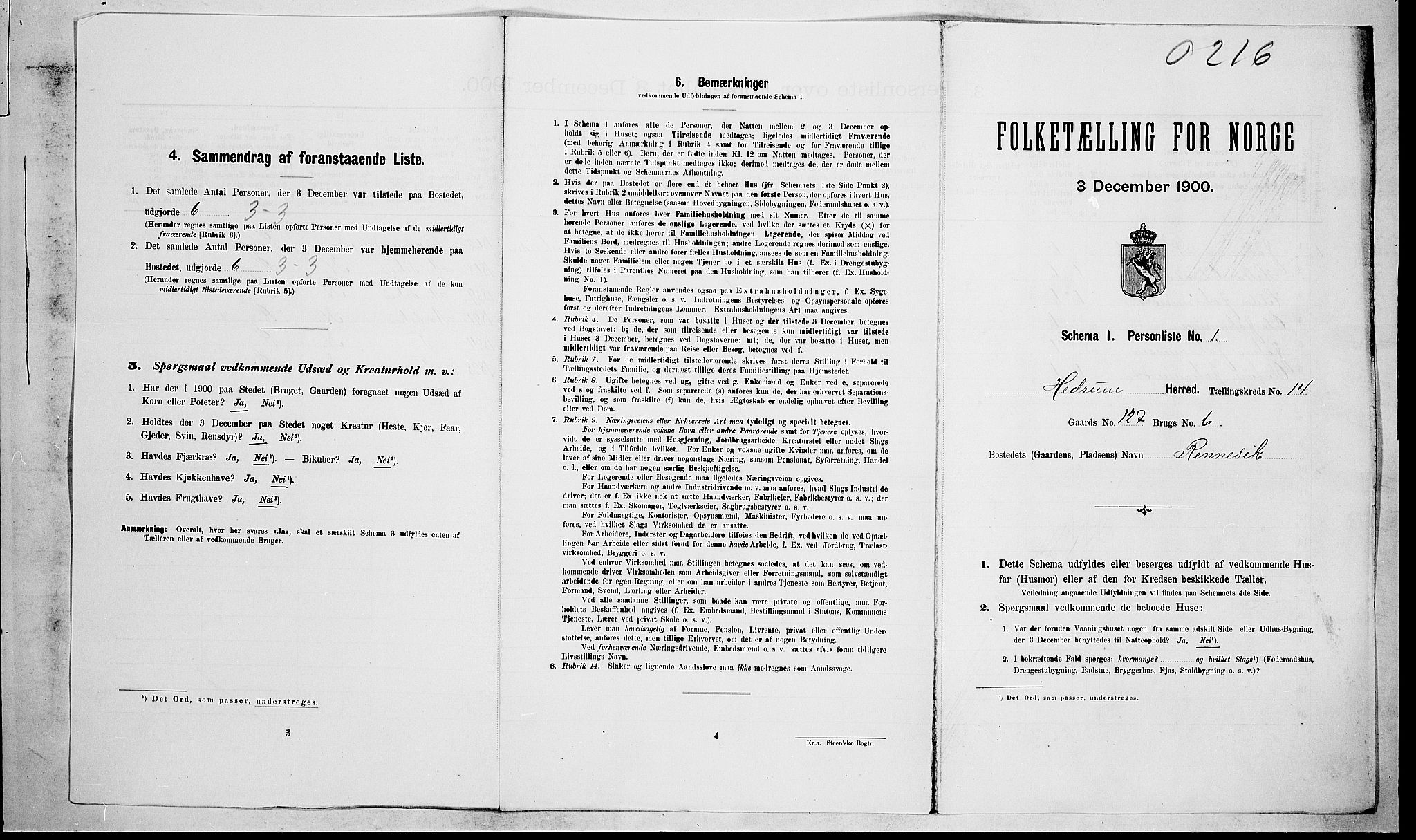 RA, 1900 census for Hedrum, 1900, p. 1241