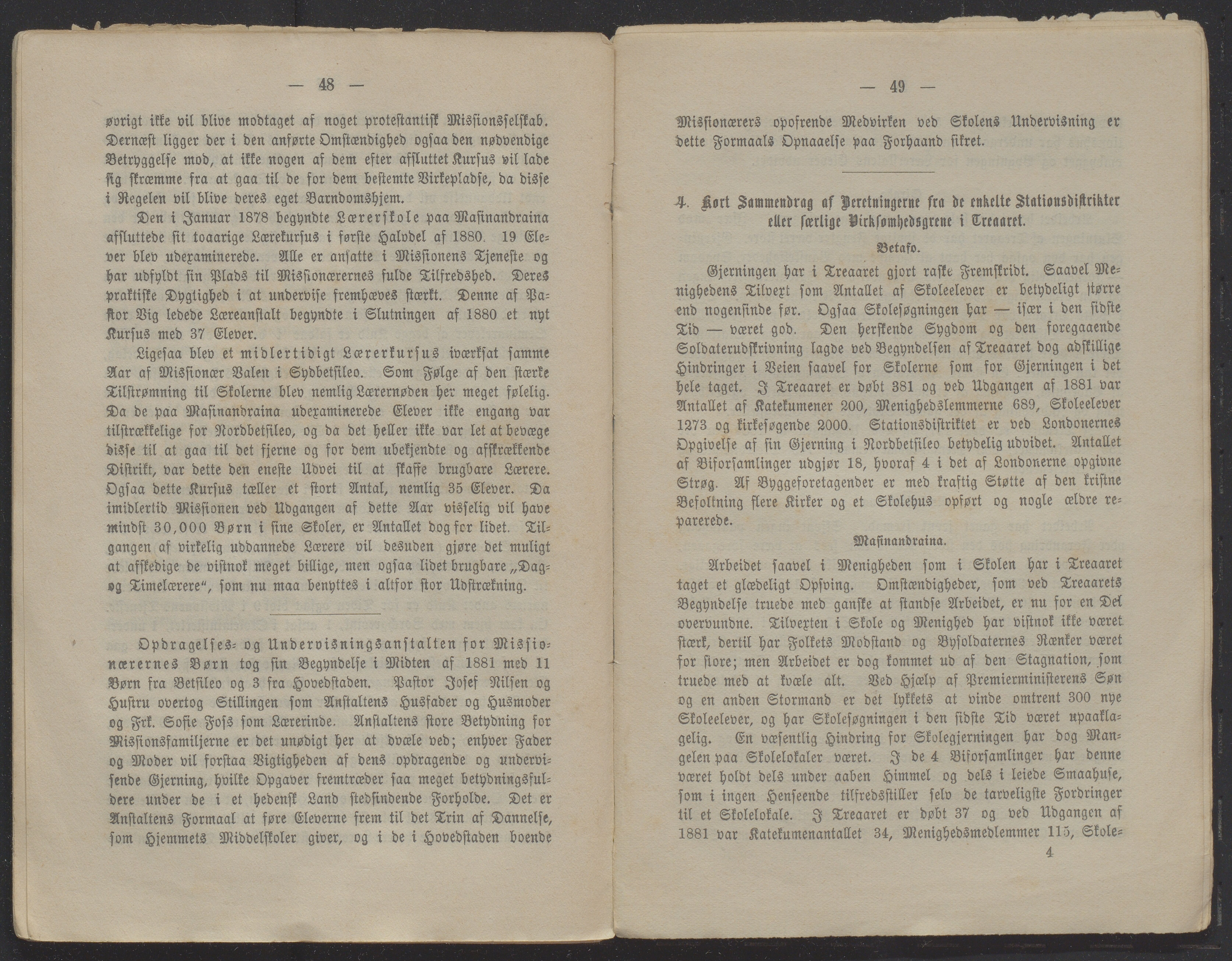 Det Norske Misjonsselskap - hovedadministrasjonen, VID/MA-A-1045/D/Db/Dba/L0338/0009: Beretninger, Bøker, Skrifter o.l   / Årsberetninger 40. , 1882, p. 48-49