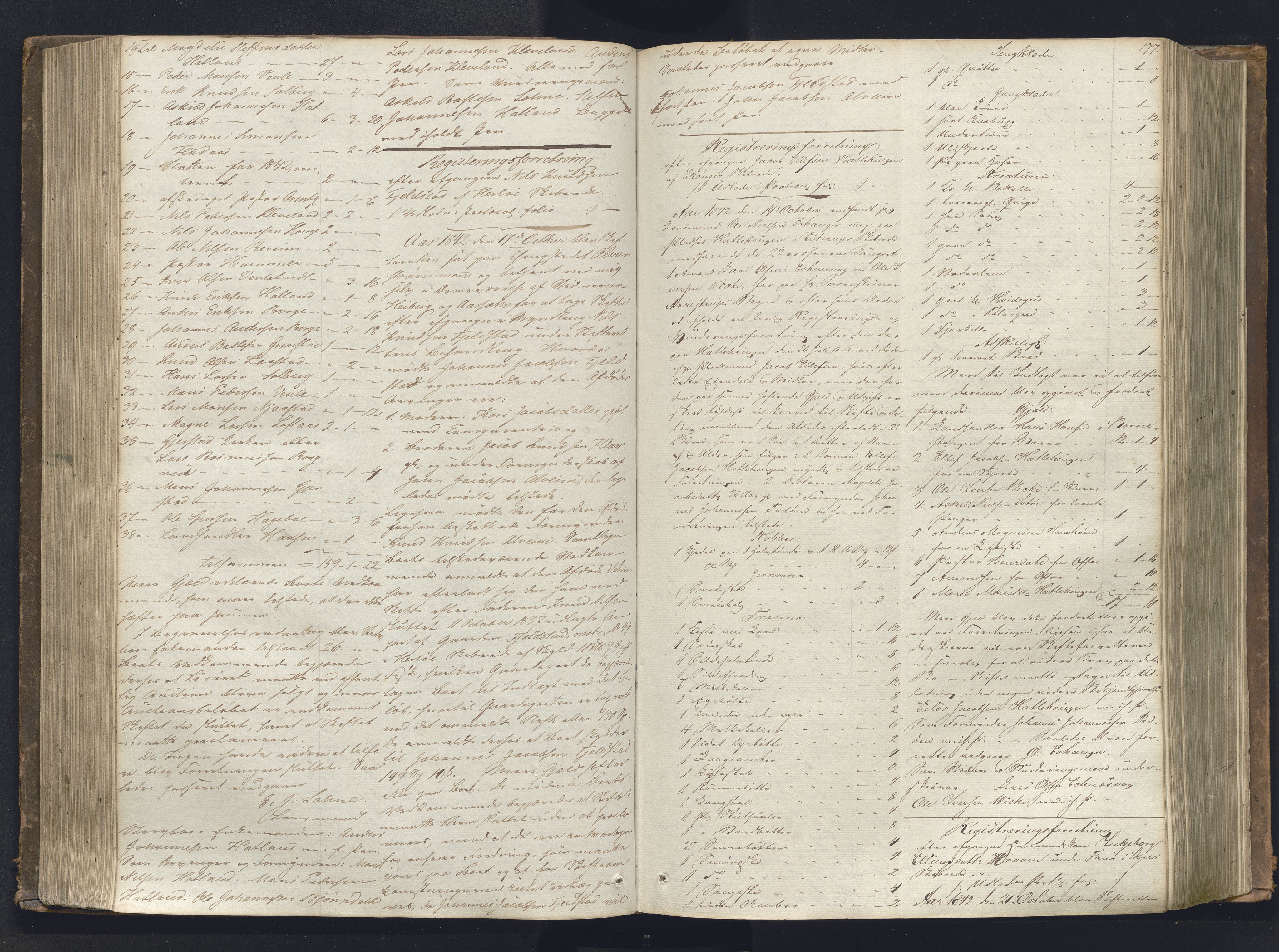 Nordhordland sorenskrivar, AV/SAB-A-2901/1/H/Hb/L0001: Registreringsprotokollar, 1841-1845, p. 177