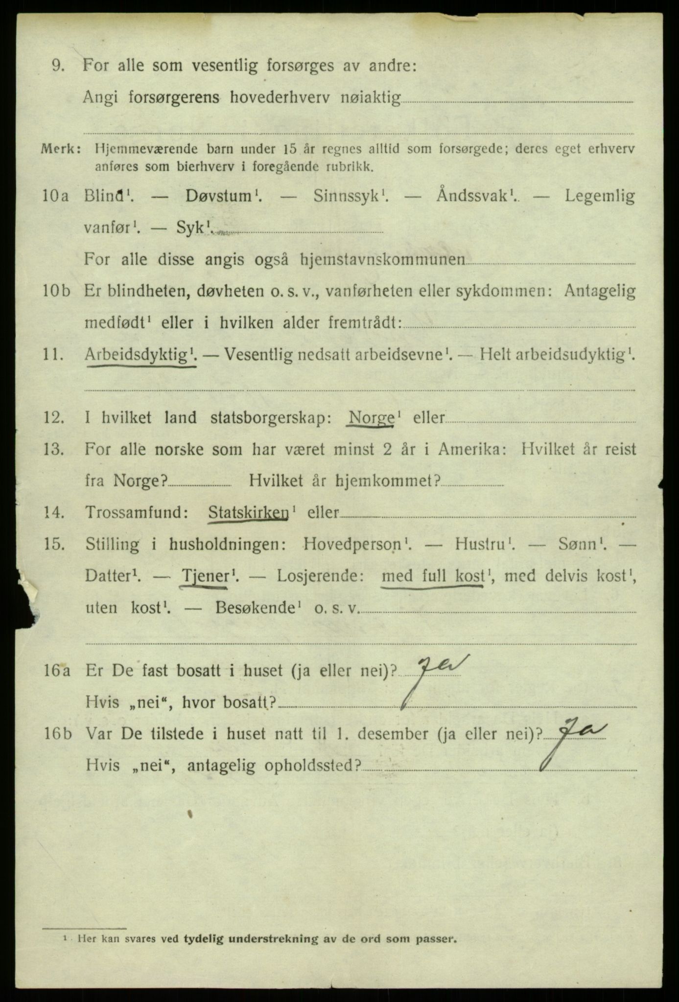 SAB, 1920 census for Alversund, 1920, p. 5309