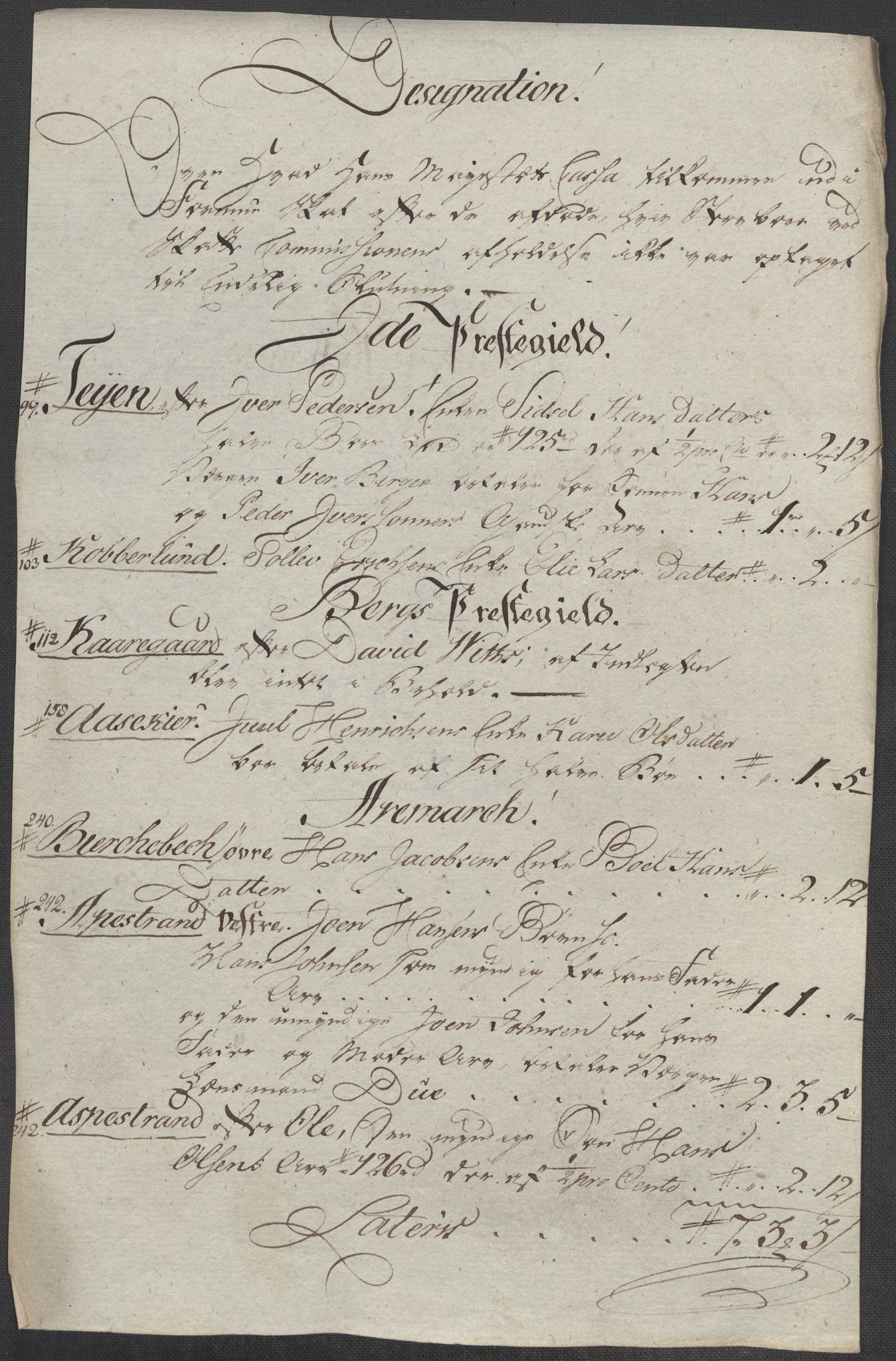 Rentekammeret inntil 1814, Reviderte regnskaper, Mindre regnskaper, AV/RA-EA-4068/Rf/Rfe/L0015: Holmestrand, Idd og Marker fogderi, 1789, p. 182