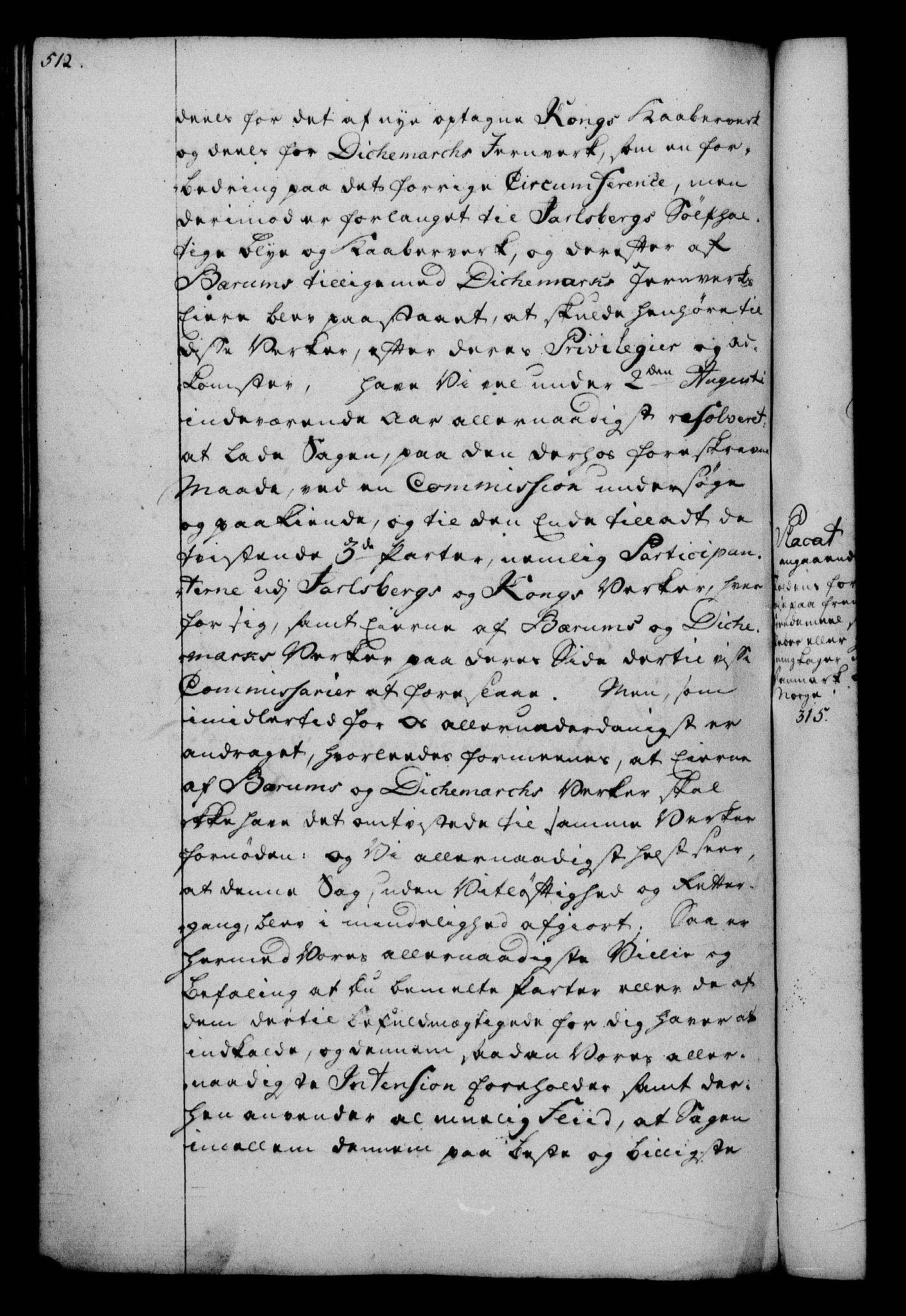 Rentekammeret, Kammerkanselliet, RA/EA-3111/G/Gg/Gga/L0006: Norsk ekspedisjonsprotokoll med register (merket RK 53.6), 1749-1759, p. 512