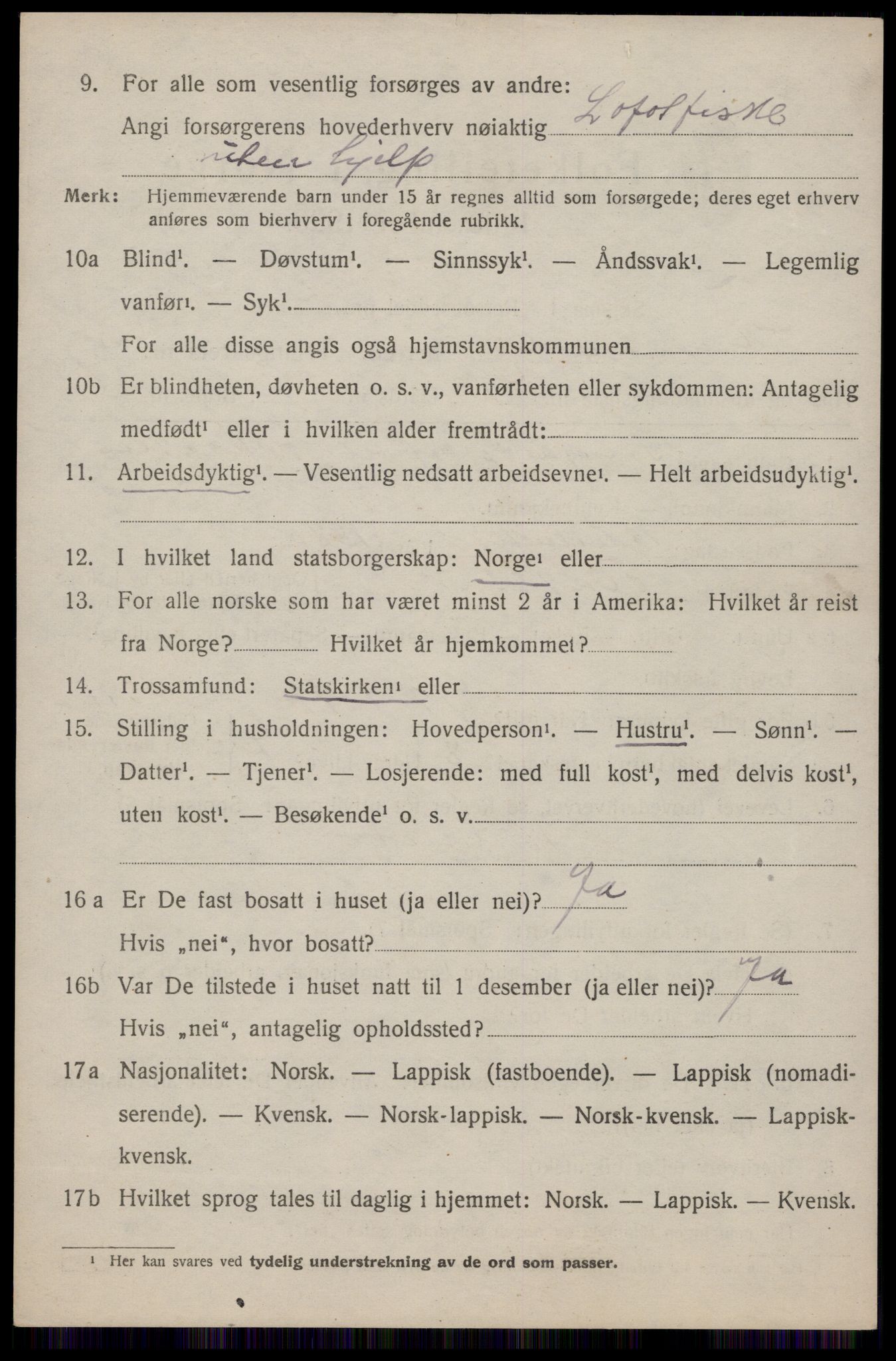 SAT, 1920 census for Flakstad, 1920, p. 2808