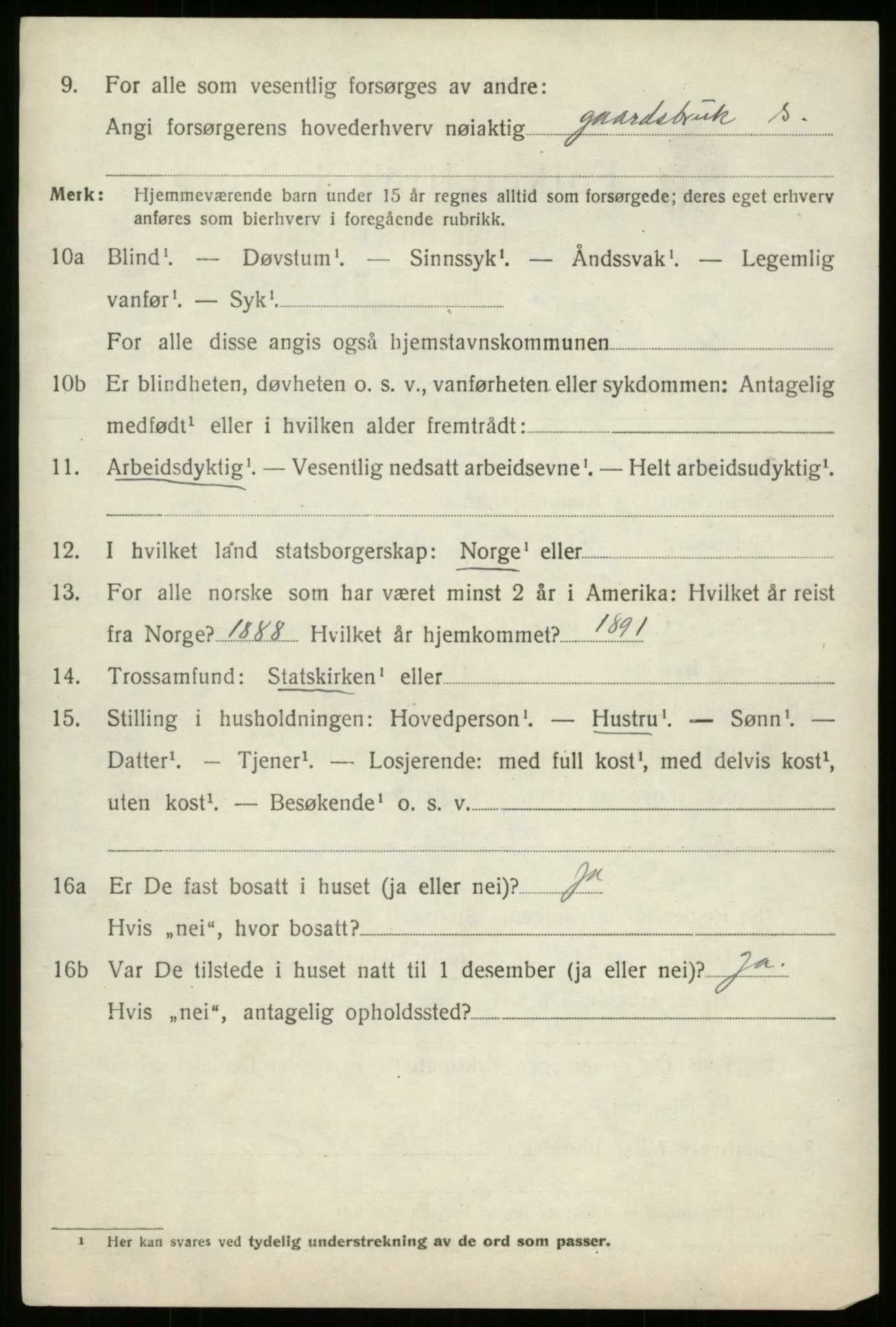 SAB, 1920 census for Hornindal, 1920, p. 2349