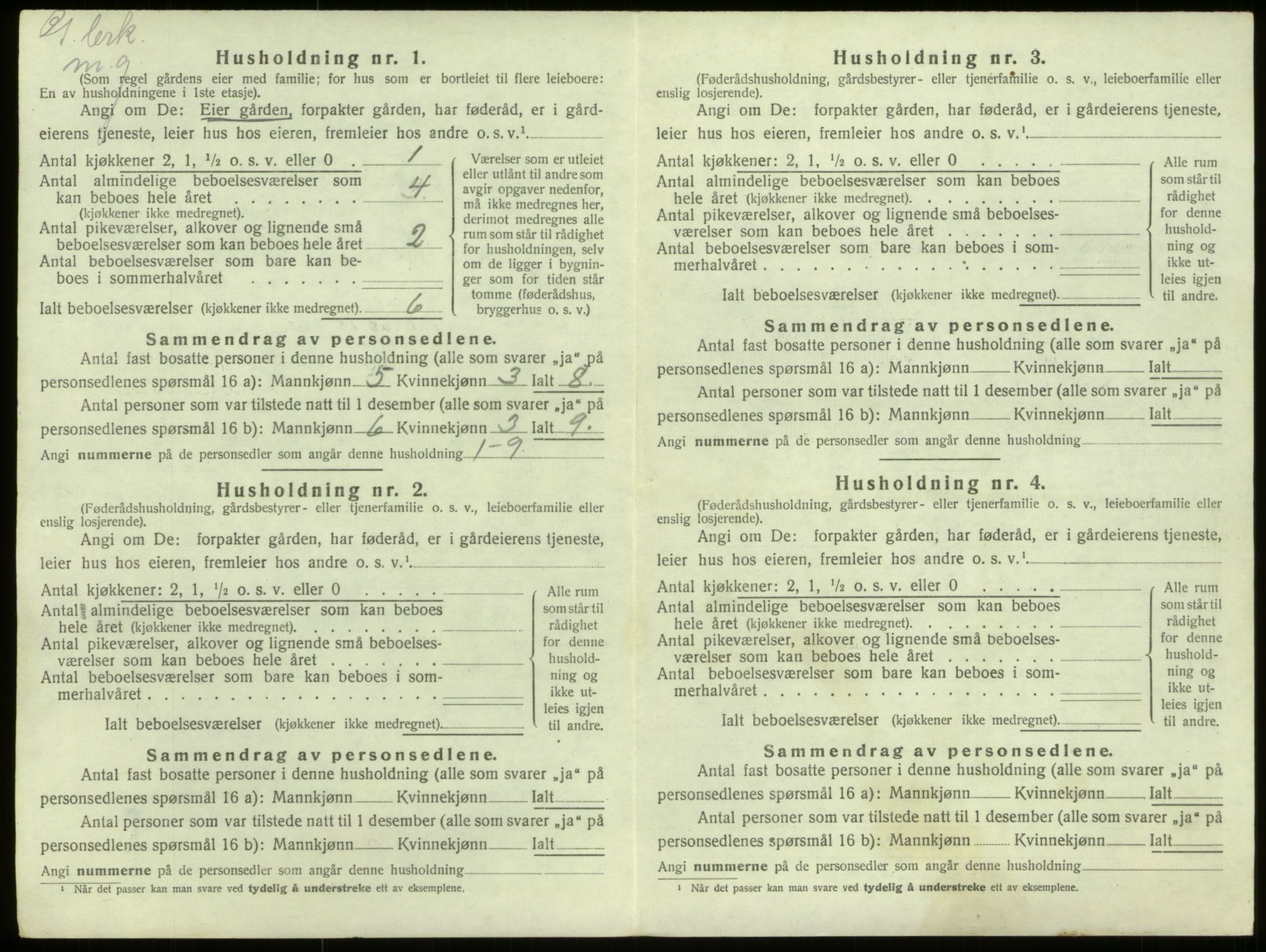 SAB, 1920 census for Selje, 1920, p. 404