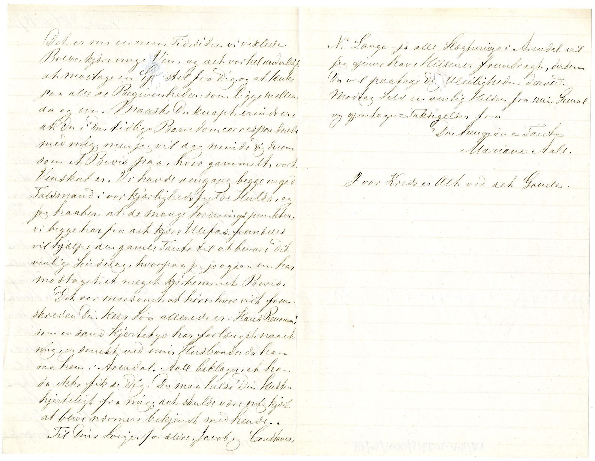 Diderik Maria Aalls brevsamling, NF/Ark-1023/F/L0001: D.M. Aalls brevsamling. A - B, 1738-1889, p. 231