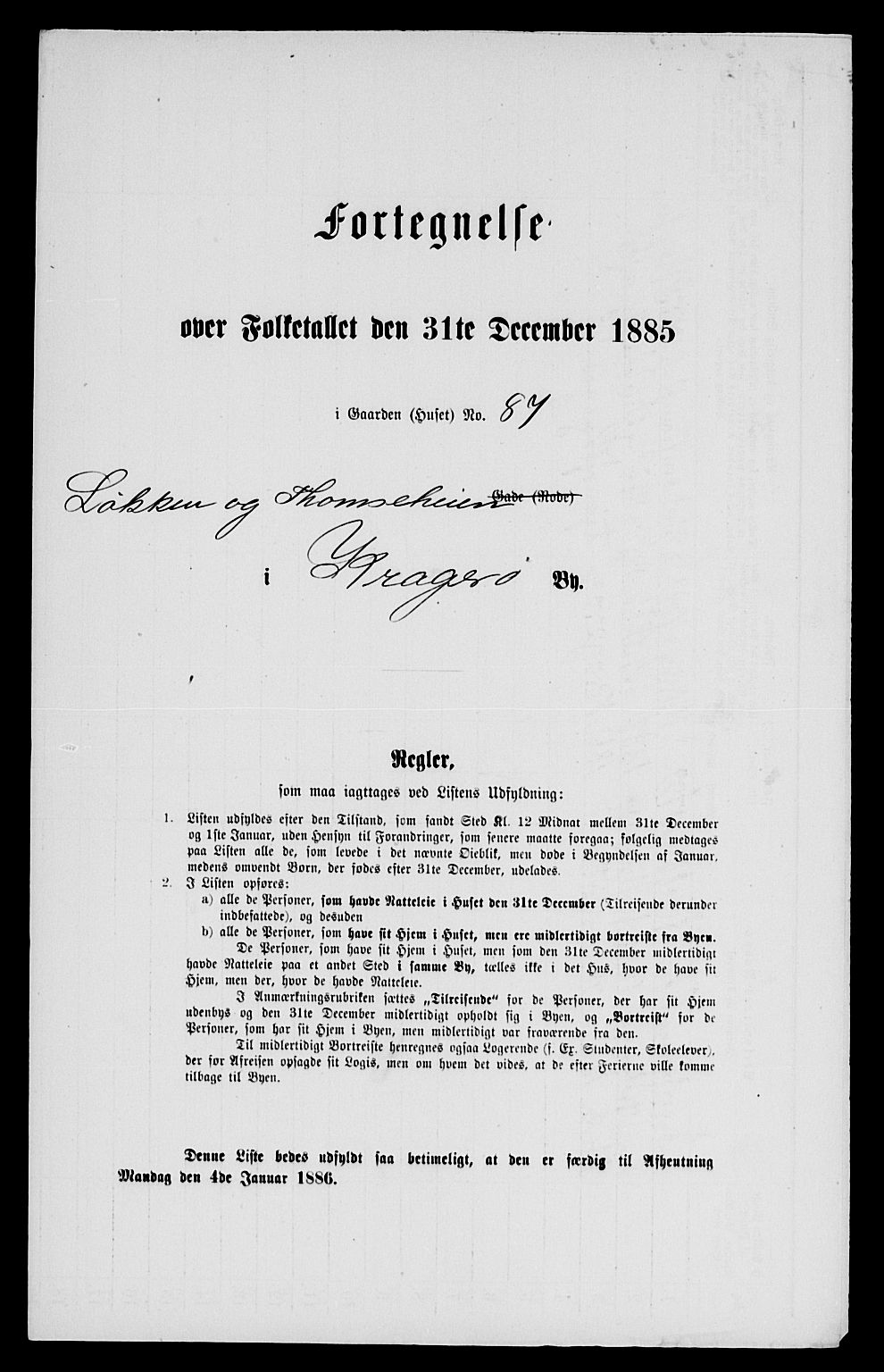 SAKO, 1885 census for 0801 Kragerø, 1885, p. 827