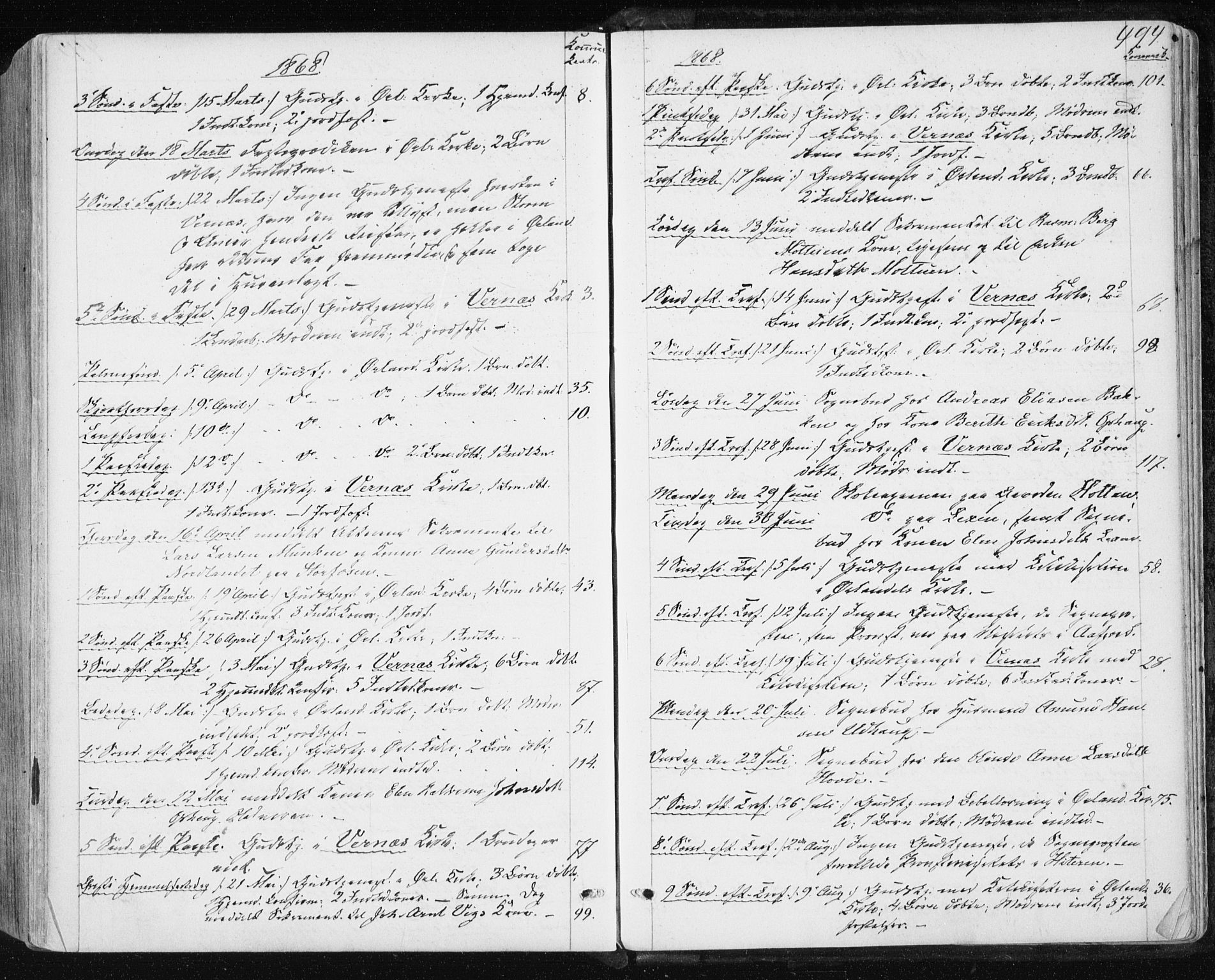 Ministerialprotokoller, klokkerbøker og fødselsregistre - Sør-Trøndelag, SAT/A-1456/659/L0737: Parish register (official) no. 659A07, 1857-1875, p. 494
