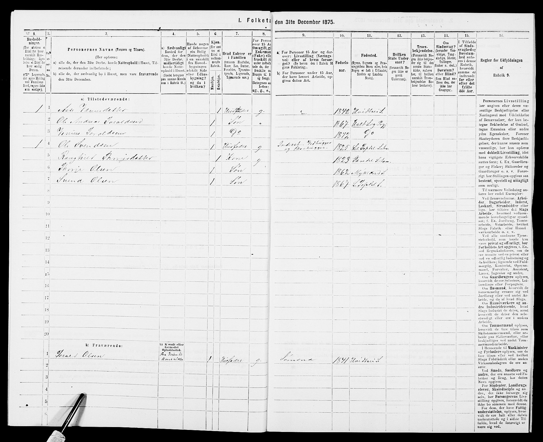 SAK, 1875 census for 0914L Holt/Holt, 1875, p. 1150