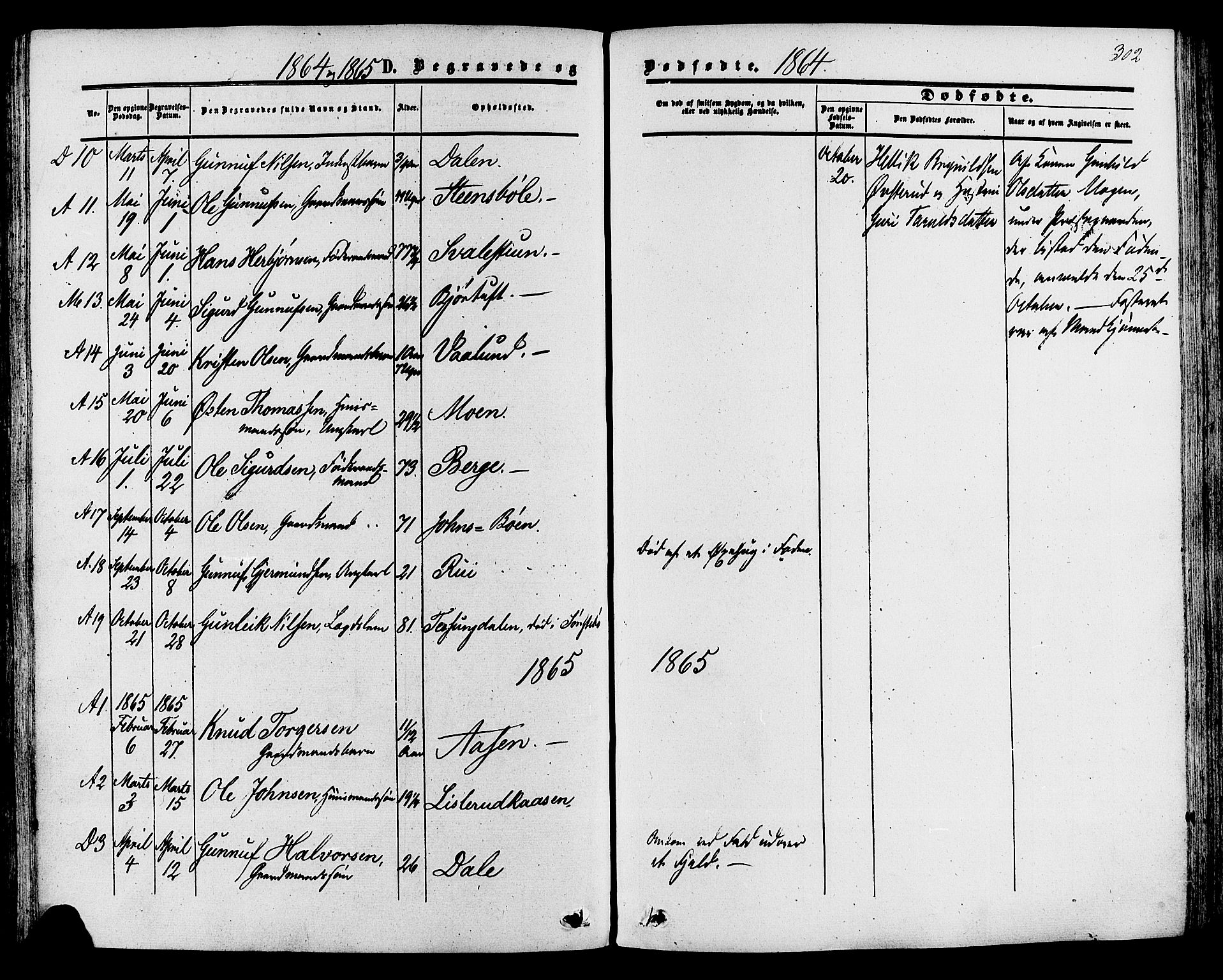 Tinn kirkebøker, AV/SAKO-A-308/F/Fa/L0006: Parish register (official) no. I 6, 1857-1878, p. 302