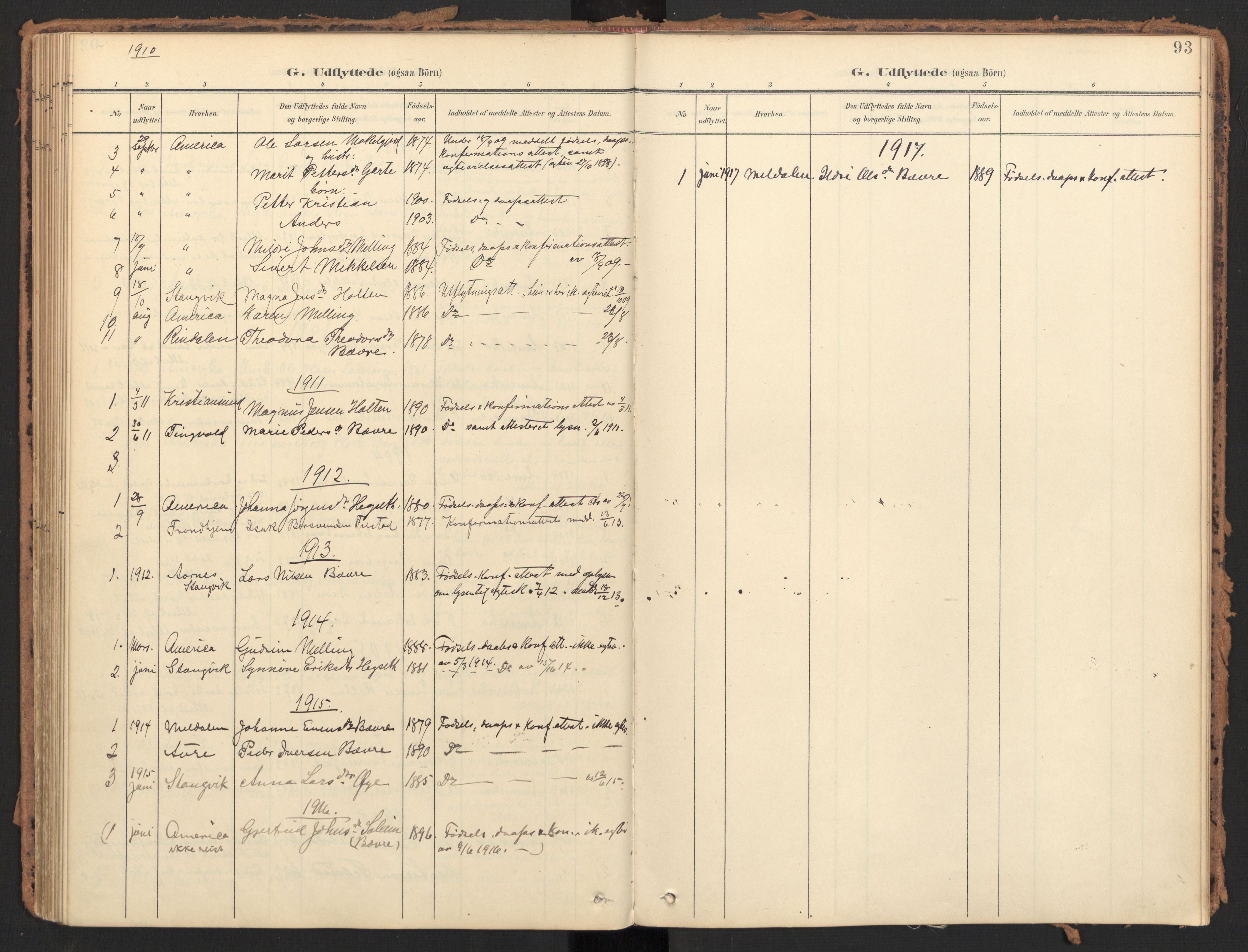 Ministerialprotokoller, klokkerbøker og fødselsregistre - Møre og Romsdal, SAT/A-1454/595/L1048: Parish register (official) no. 595A10, 1900-1917, p. 93