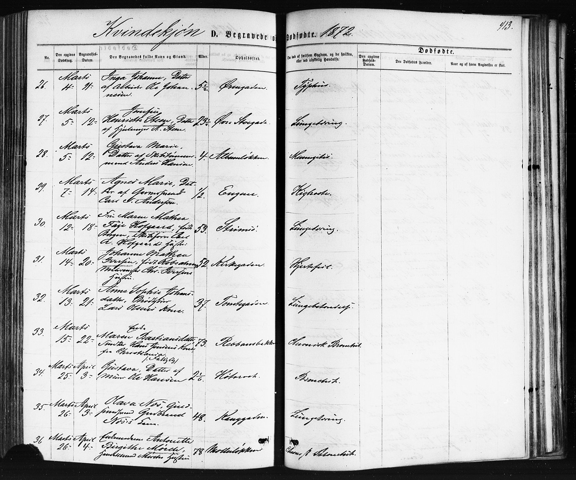 Bragernes kirkebøker, AV/SAKO-A-6/F/Fb/L0004: Parish register (official) no. II 4, 1869-1875, p. 413