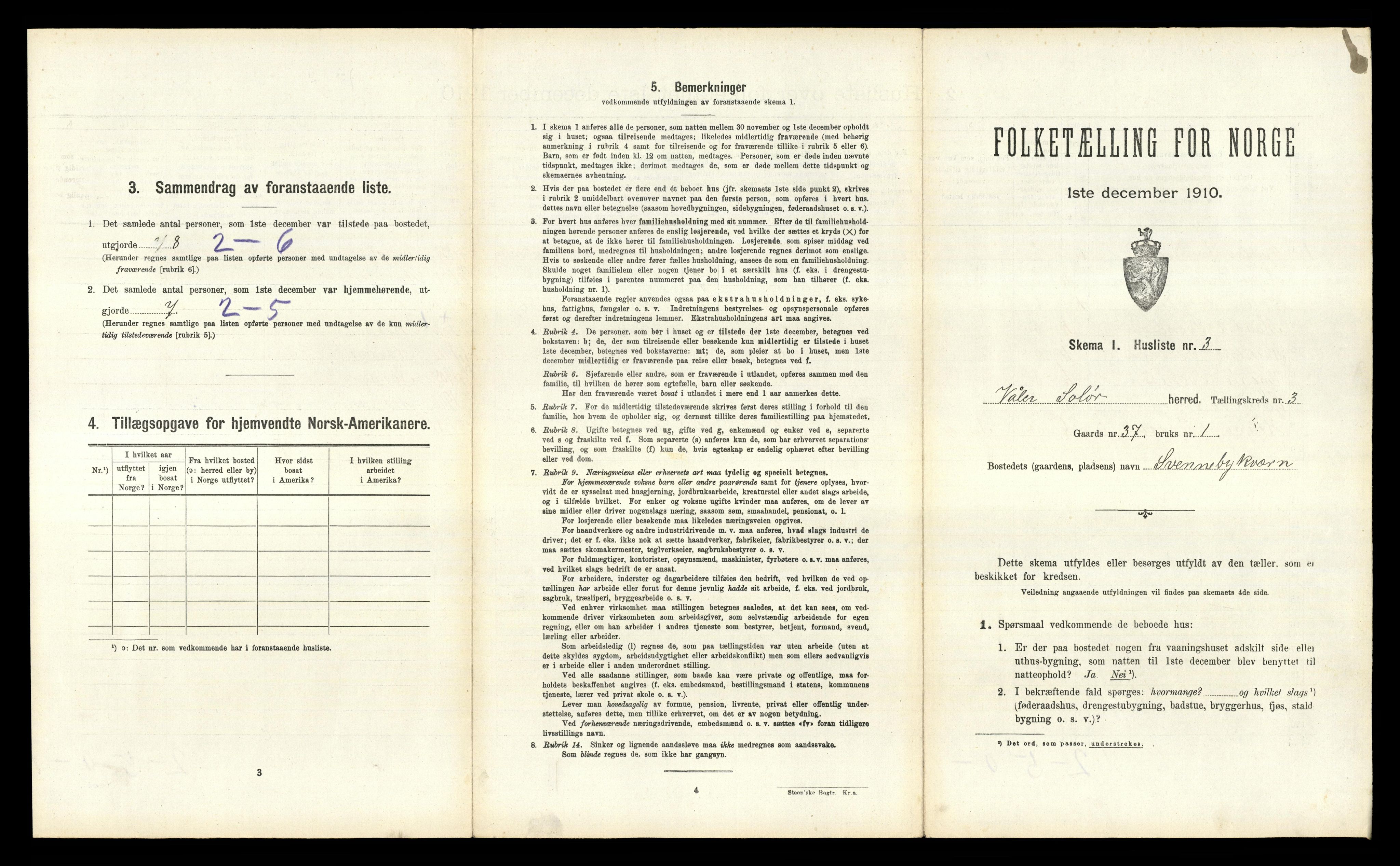 RA, 1910 census for Våler, 1910, p. 319