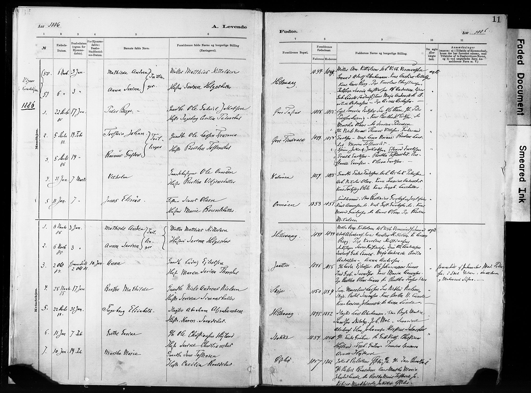 Hetland sokneprestkontor, AV/SAST-A-101826/30/30BA/L0011: Parish register (official) no. A 11, 1884-1911, p. 11