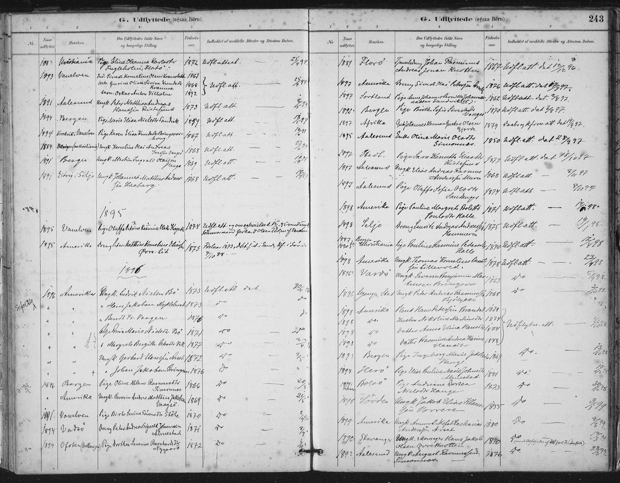 Ministerialprotokoller, klokkerbøker og fødselsregistre - Møre og Romsdal, AV/SAT-A-1454/503/L0037: Parish register (official) no. 503A05, 1884-1900, p. 243