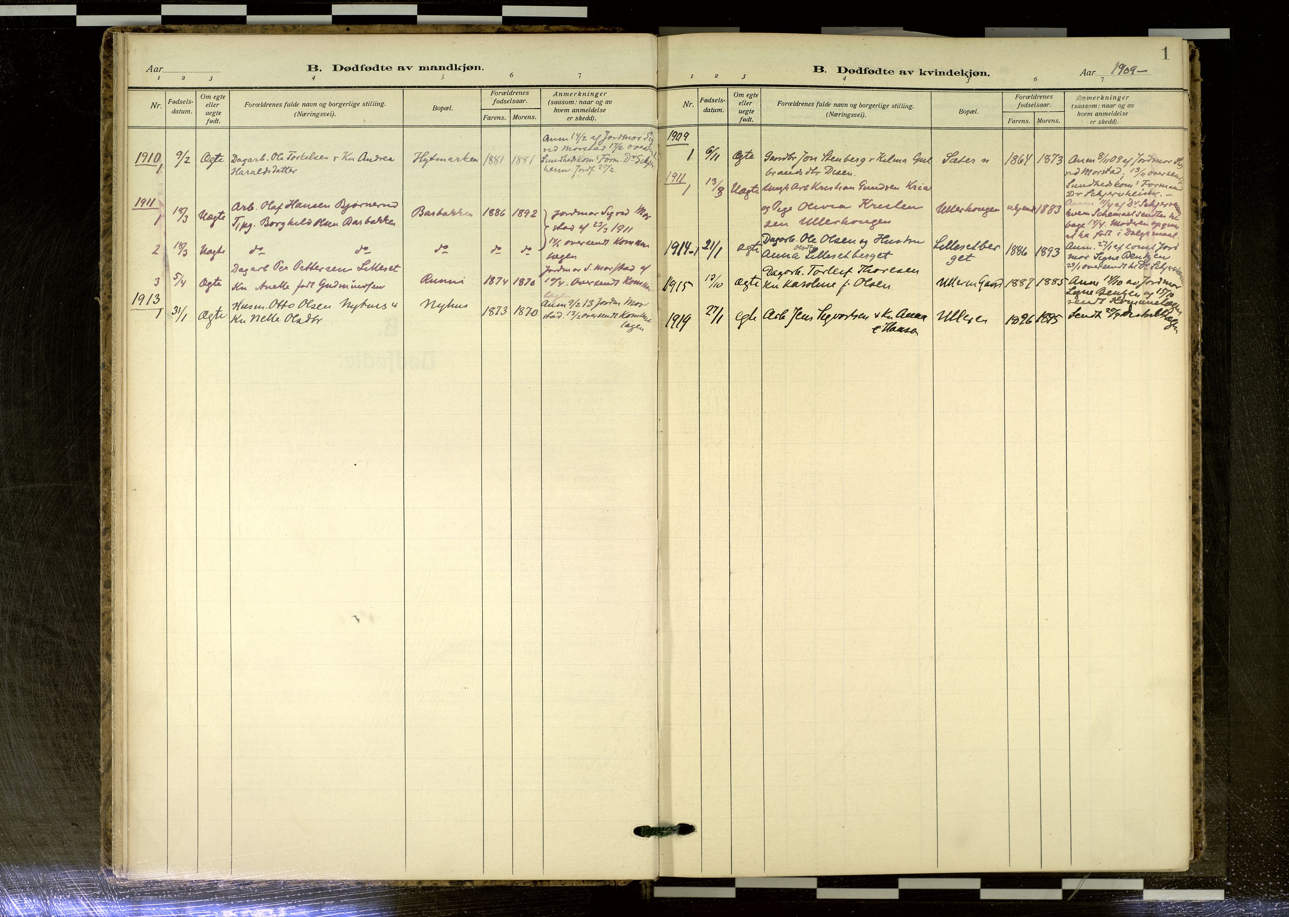 Sør-Odal prestekontor, AV/SAH-PREST-030/H/Ha/Haa/L0020: Parish register (official) no. 20, 1906-2012, p. 1