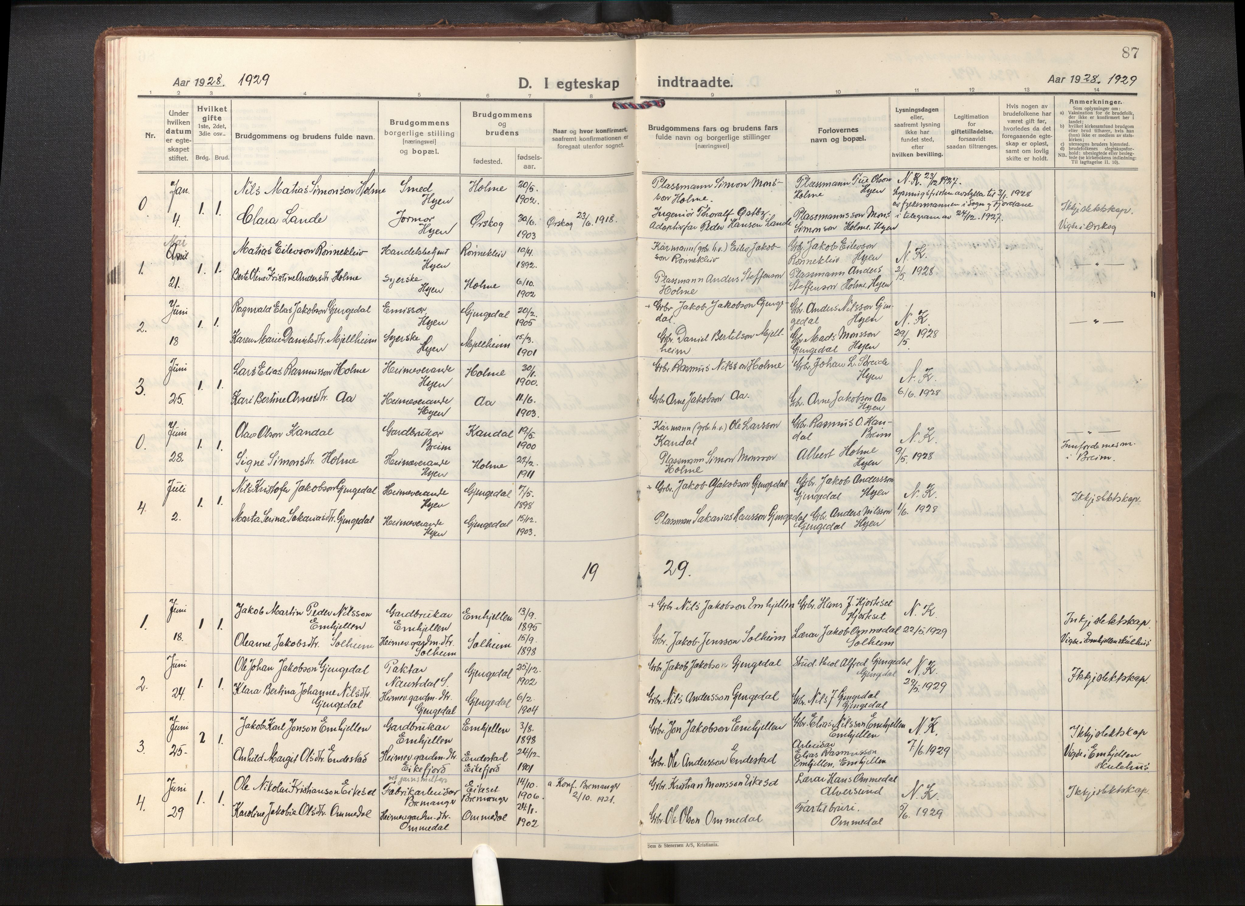 Gloppen sokneprestembete, AV/SAB-A-80101/H/Haa/Haae/L0003: Parish register (official) no. E 3, 1925-1951, p. 86b-87a