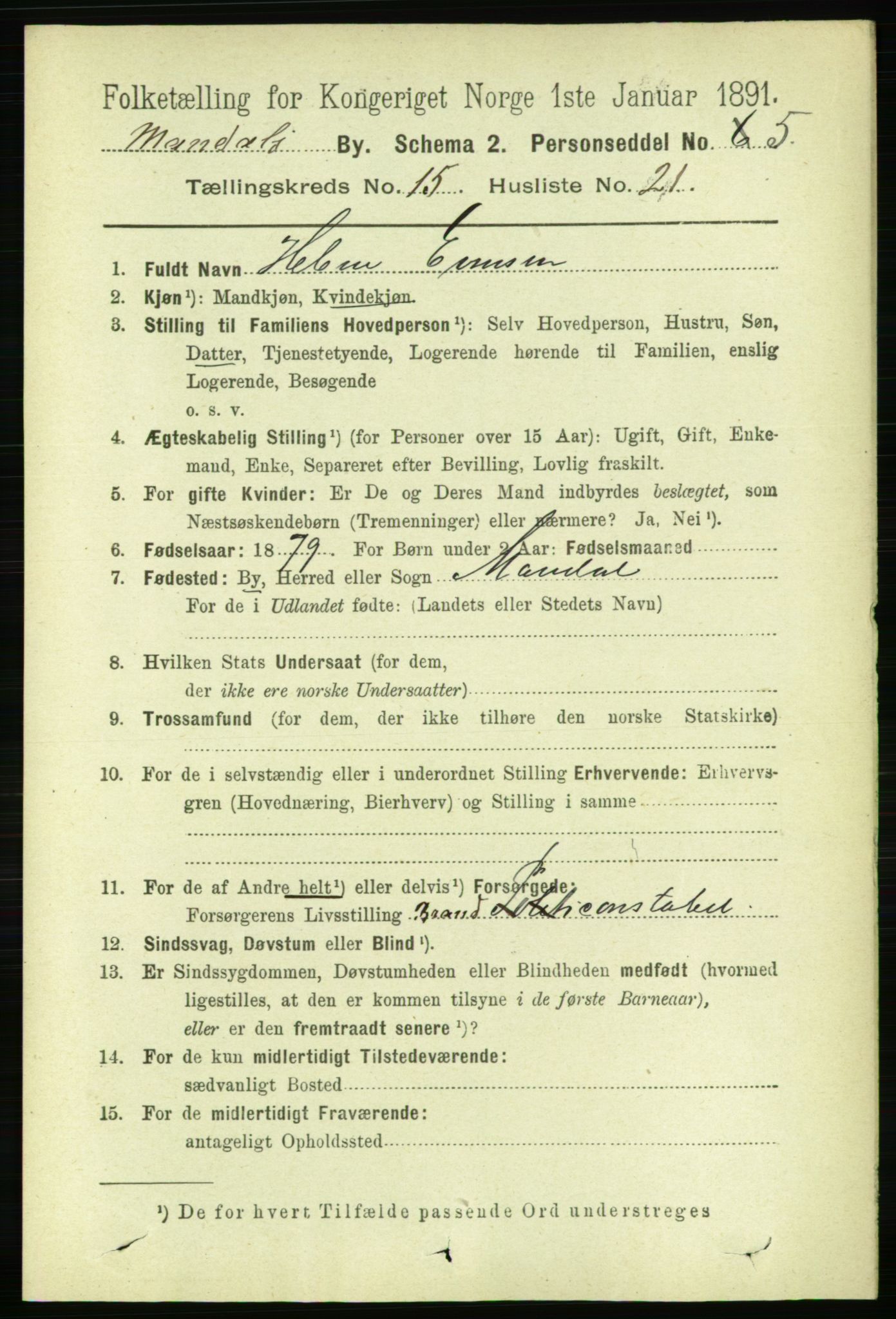 RA, 1891 census for 1002 Mandal, 1891, p. 3451