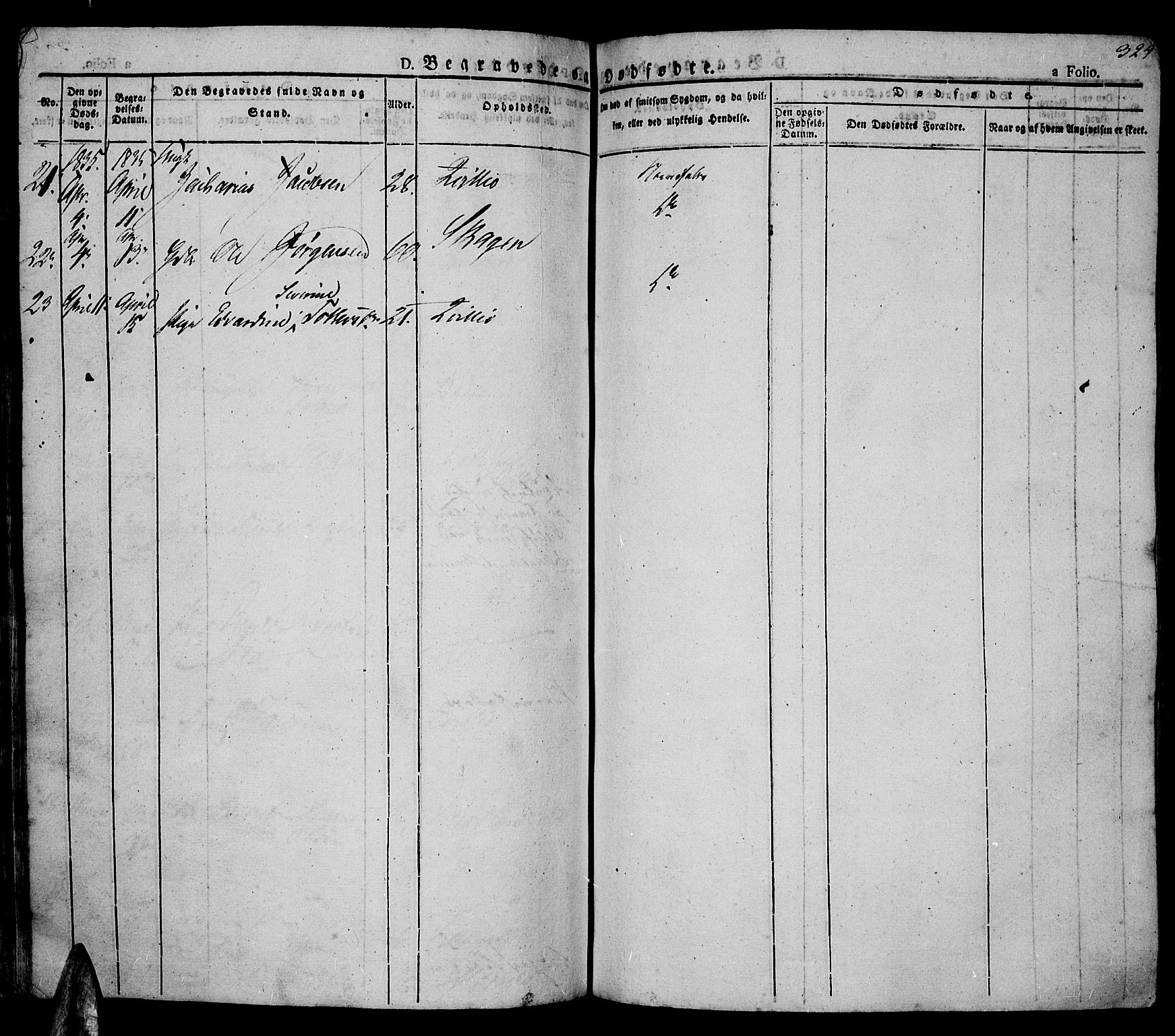 Lista sokneprestkontor, AV/SAK-1111-0027/F/Fa/L0008: Parish register (official) no. A 8, 1823-1835, p. 324